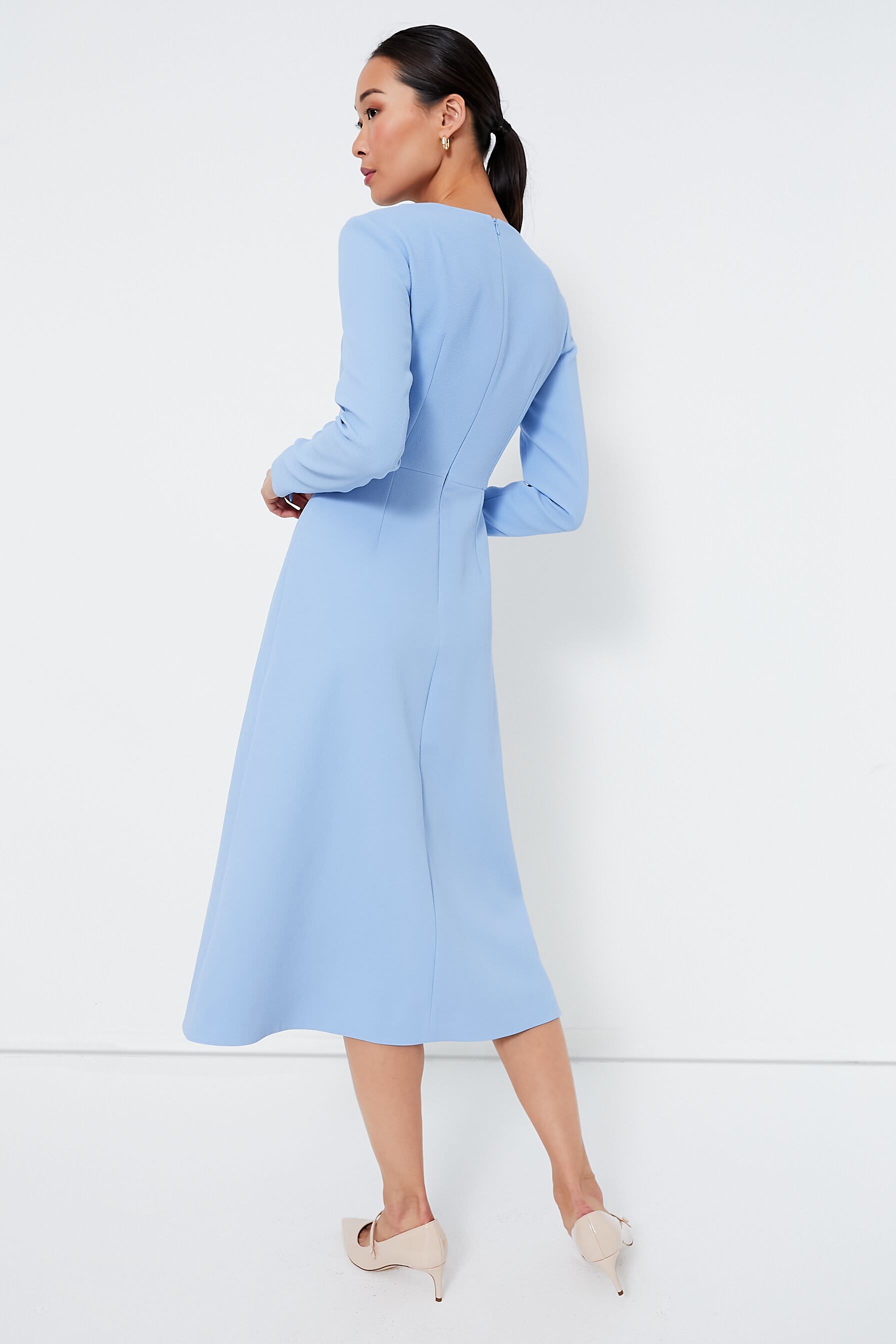 Celeste Blue Elta Double Crepe Dress-Beilave