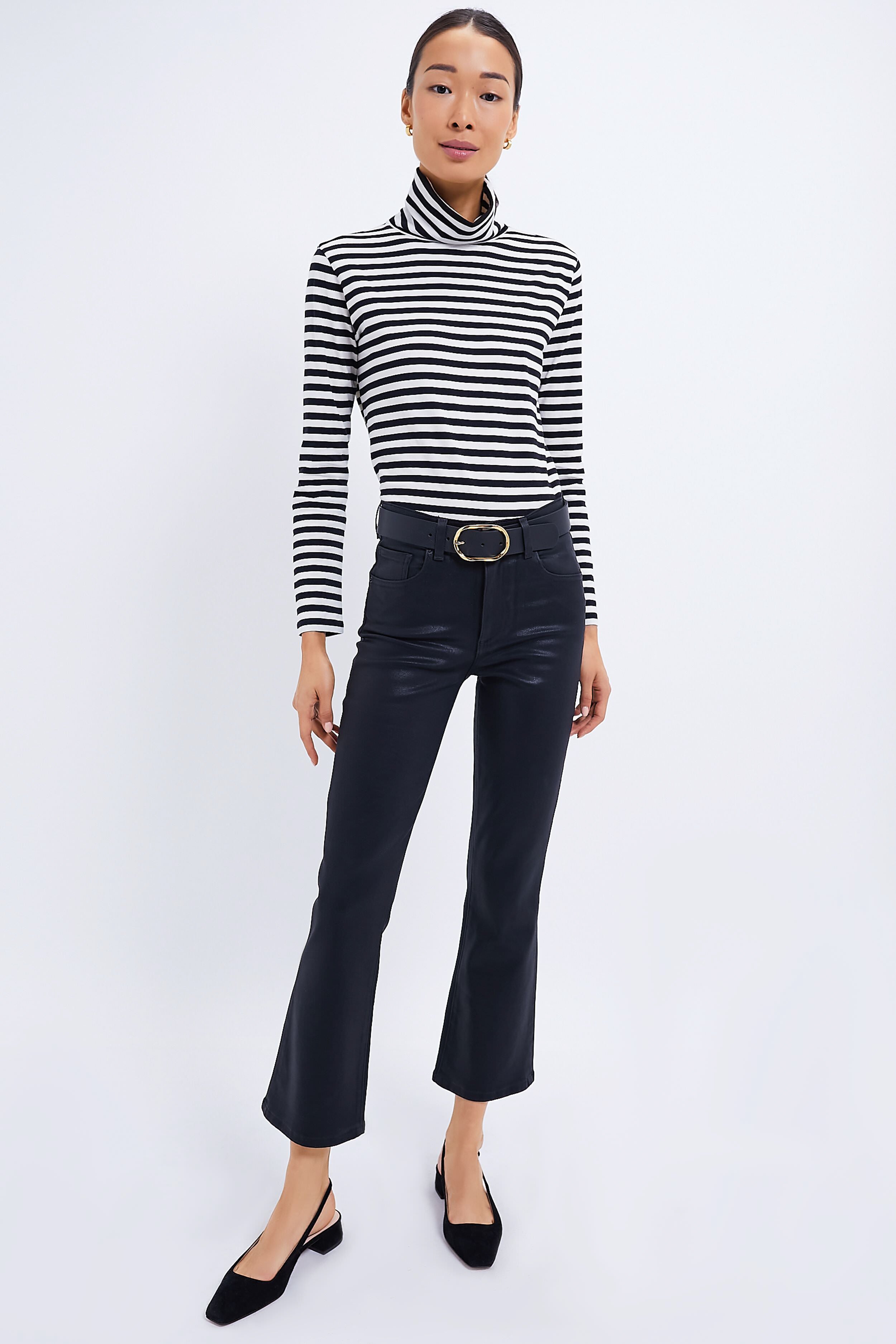 The Black and Cream Turtleneck-Beilave