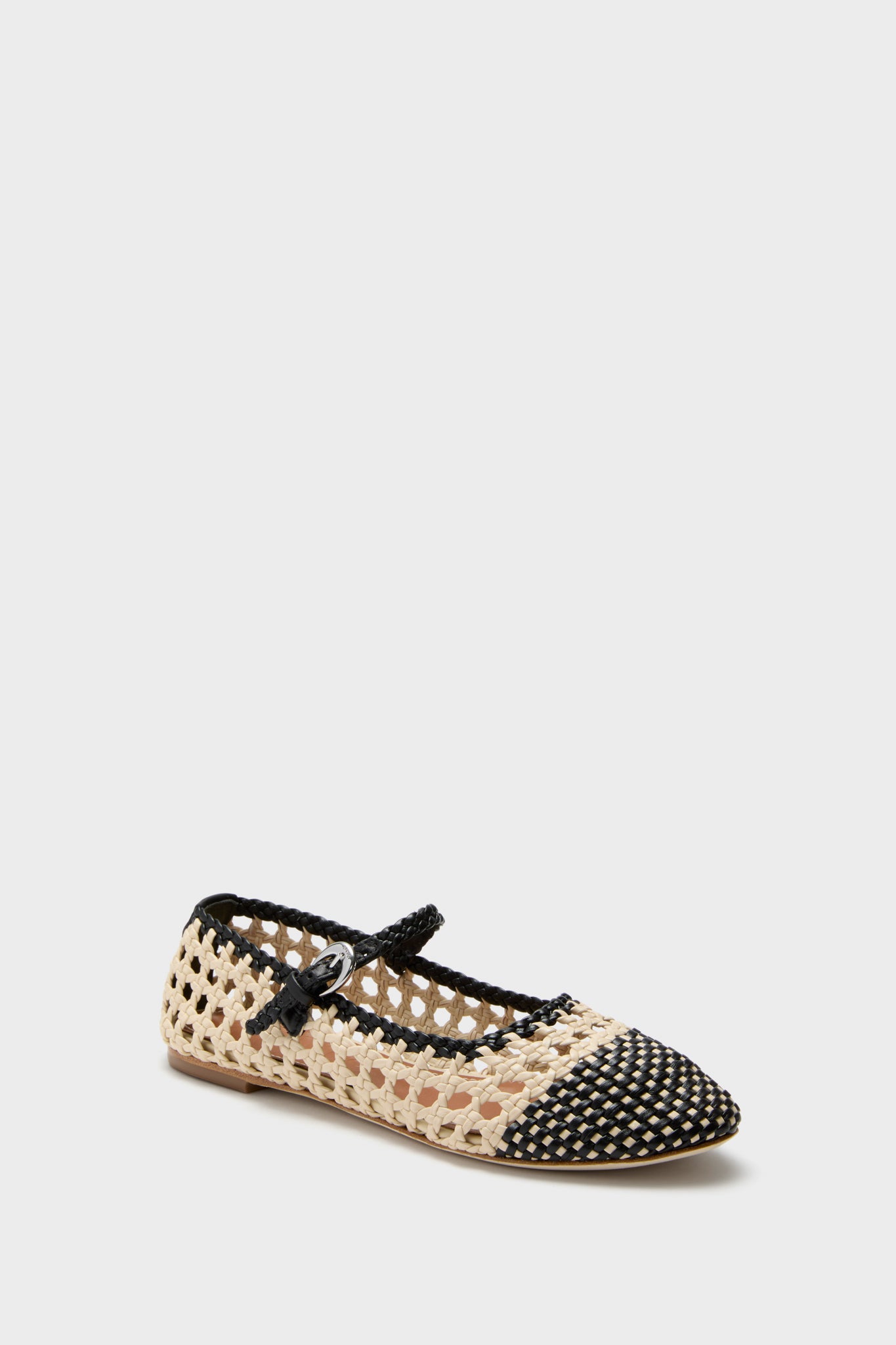 Cream and Black Mary Jane Nell Flat-Beilave