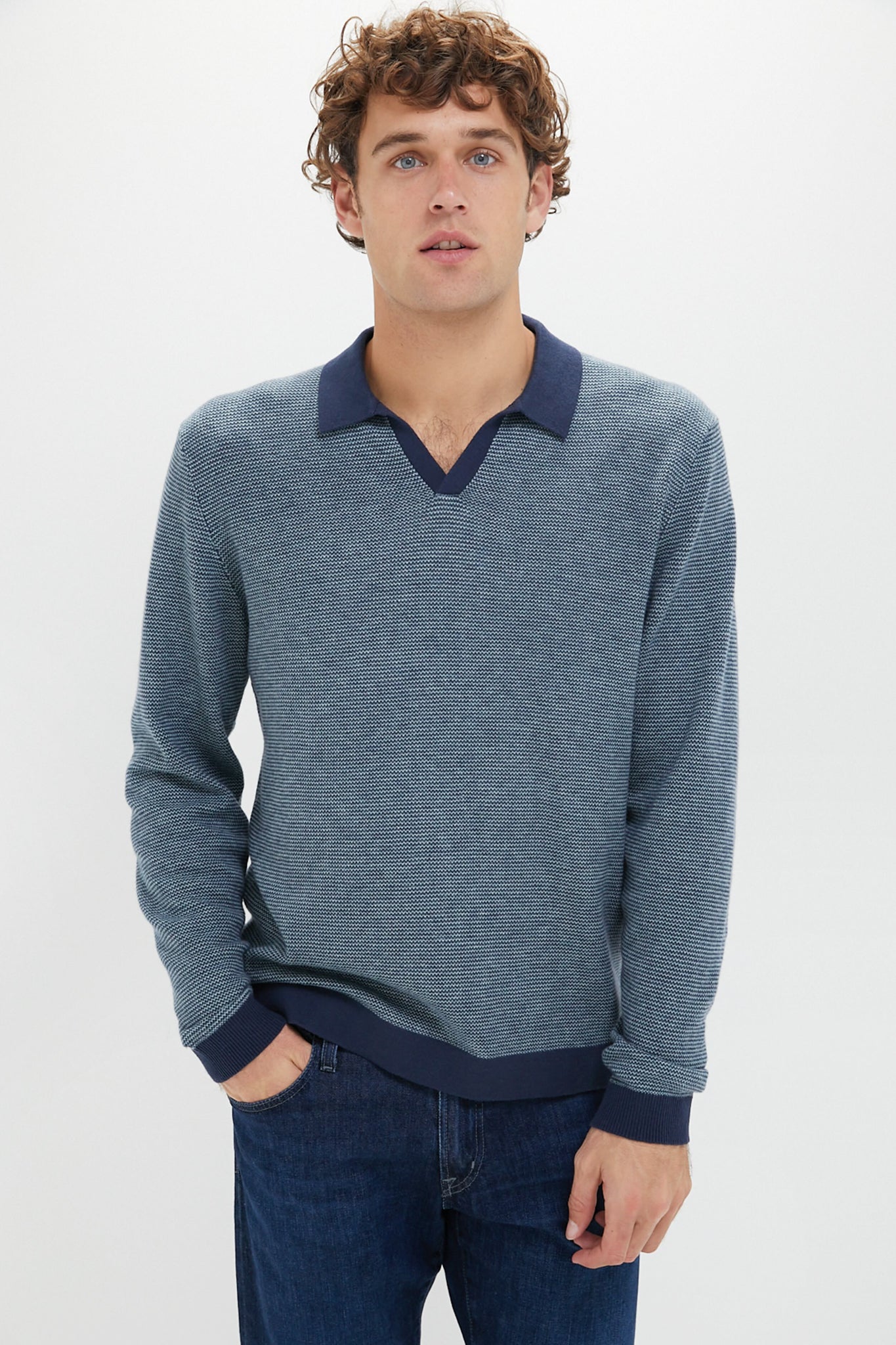 Navy Topaz Liam Sweater Polo-Beilave