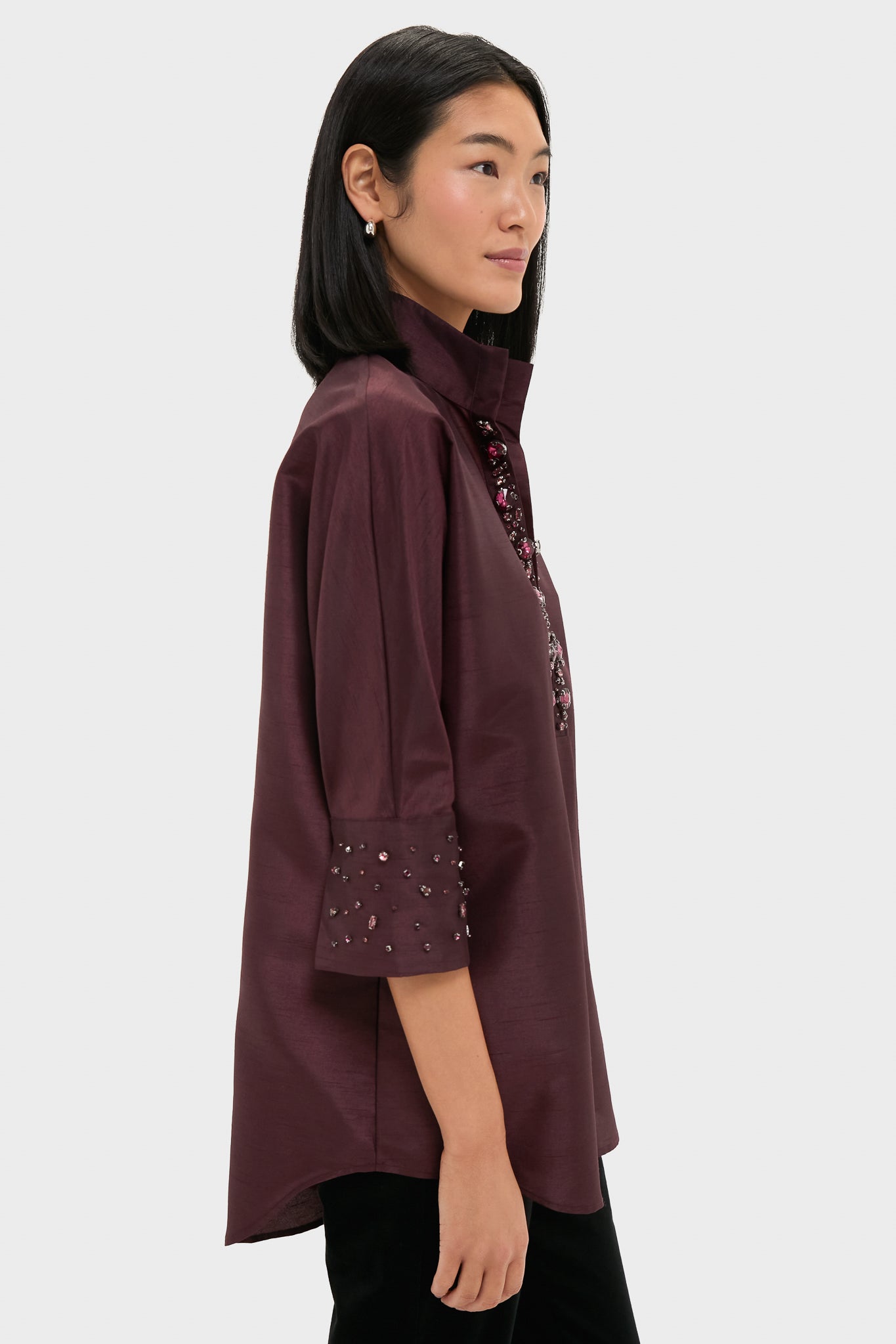 Winetasting Embellished Willow Blouse-Beilave