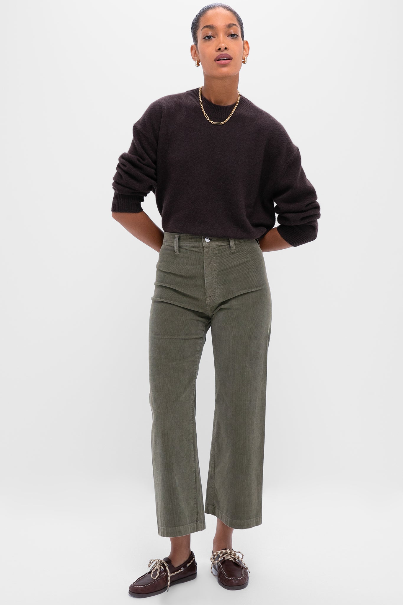 Deep Brown Lee Crew Sweater-Beilave