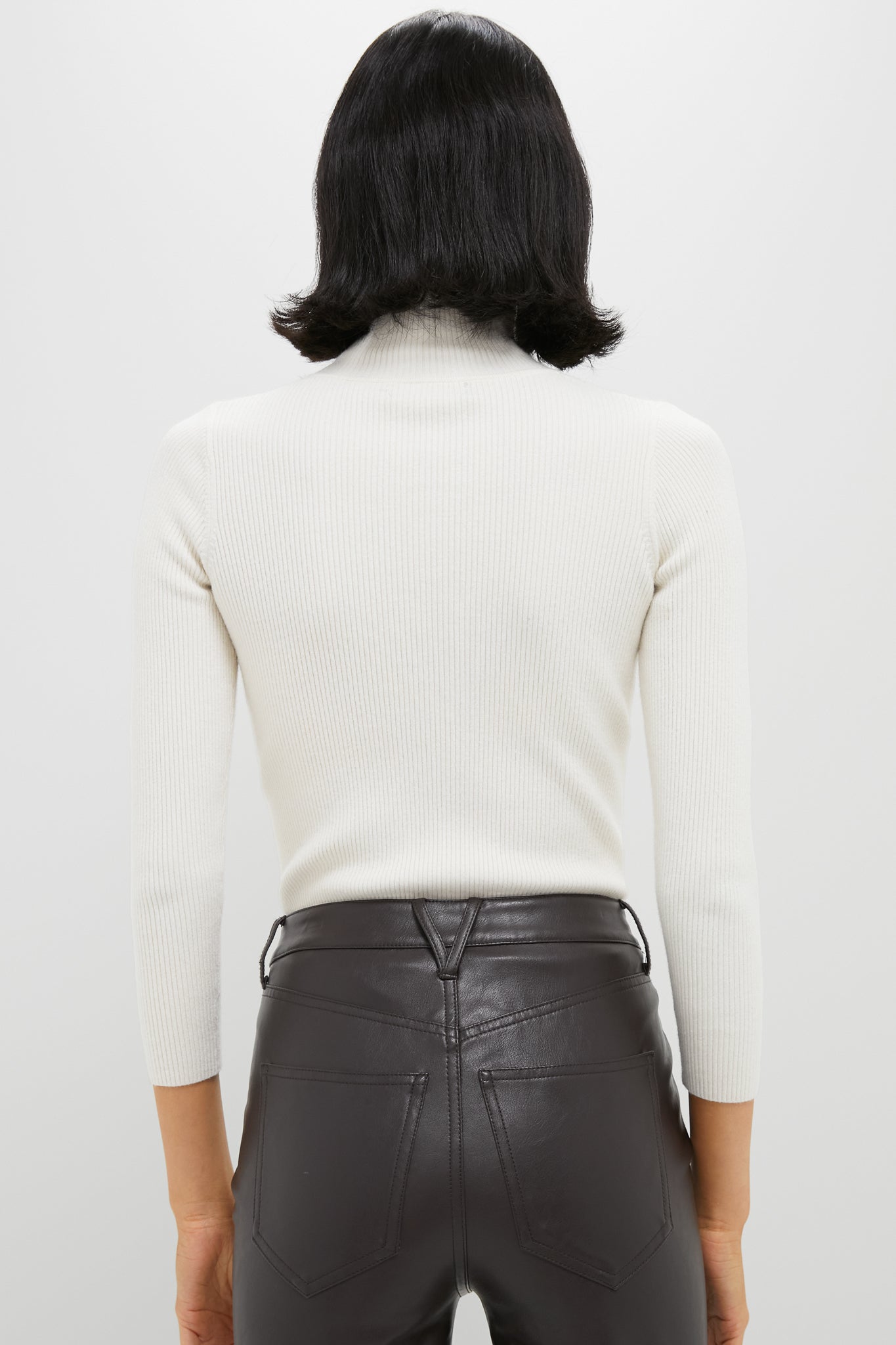 Winter White Arlo Ribbed Turtleneck-Beilave