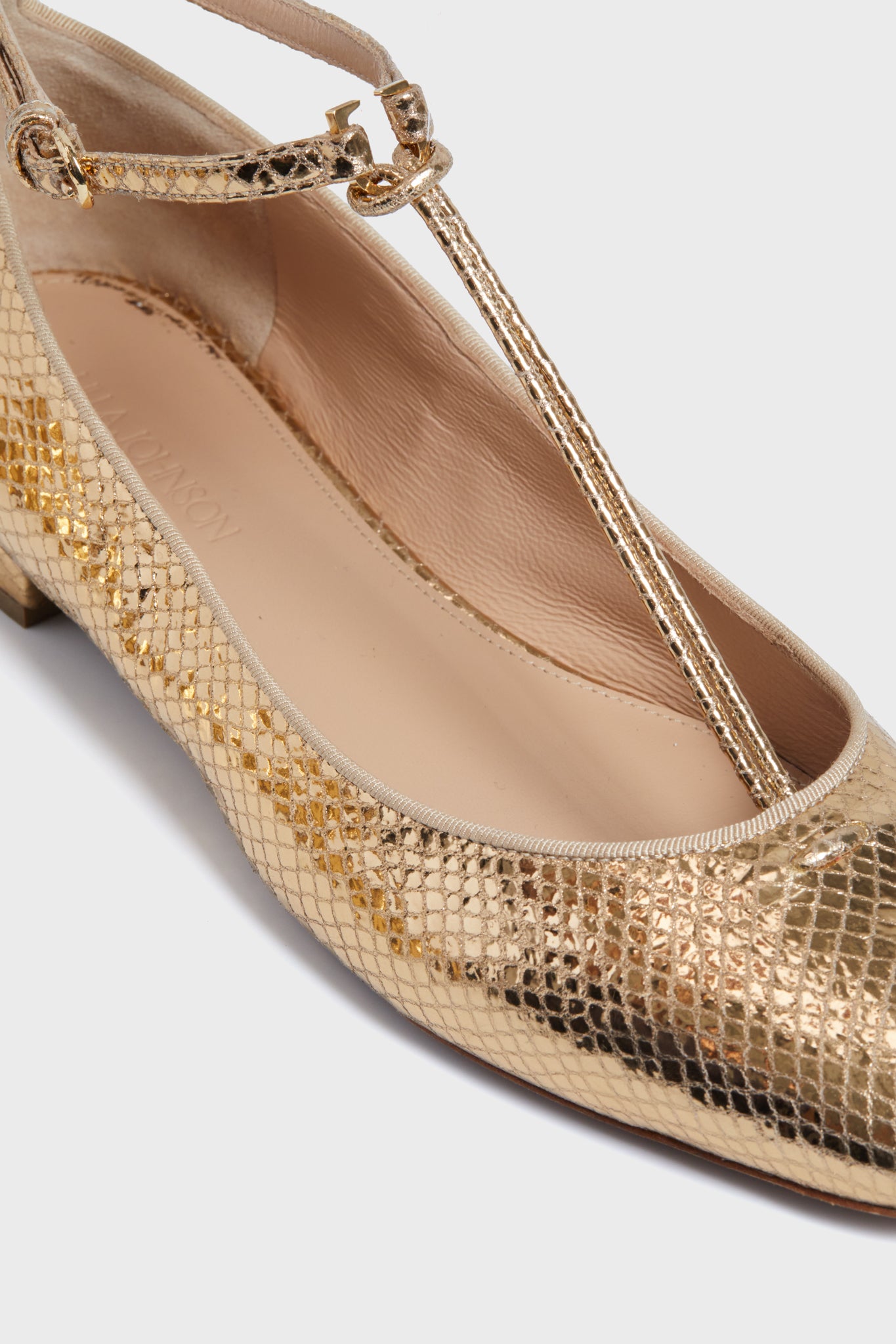 Gold Mary Jane Ballet Flats-Beilave