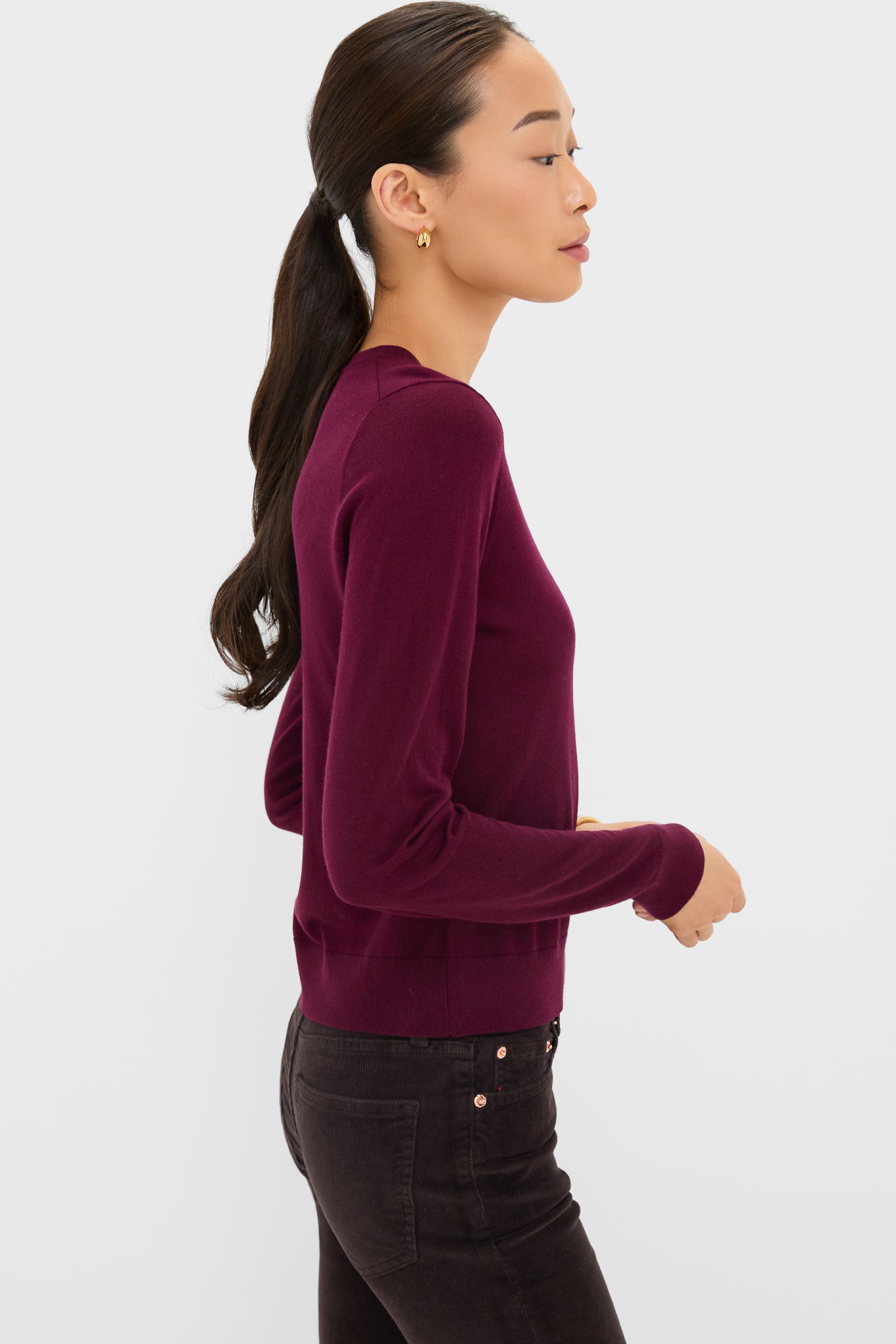 Winetasting Cashmere Silk Long Sleeve Katie Tee-Beilave