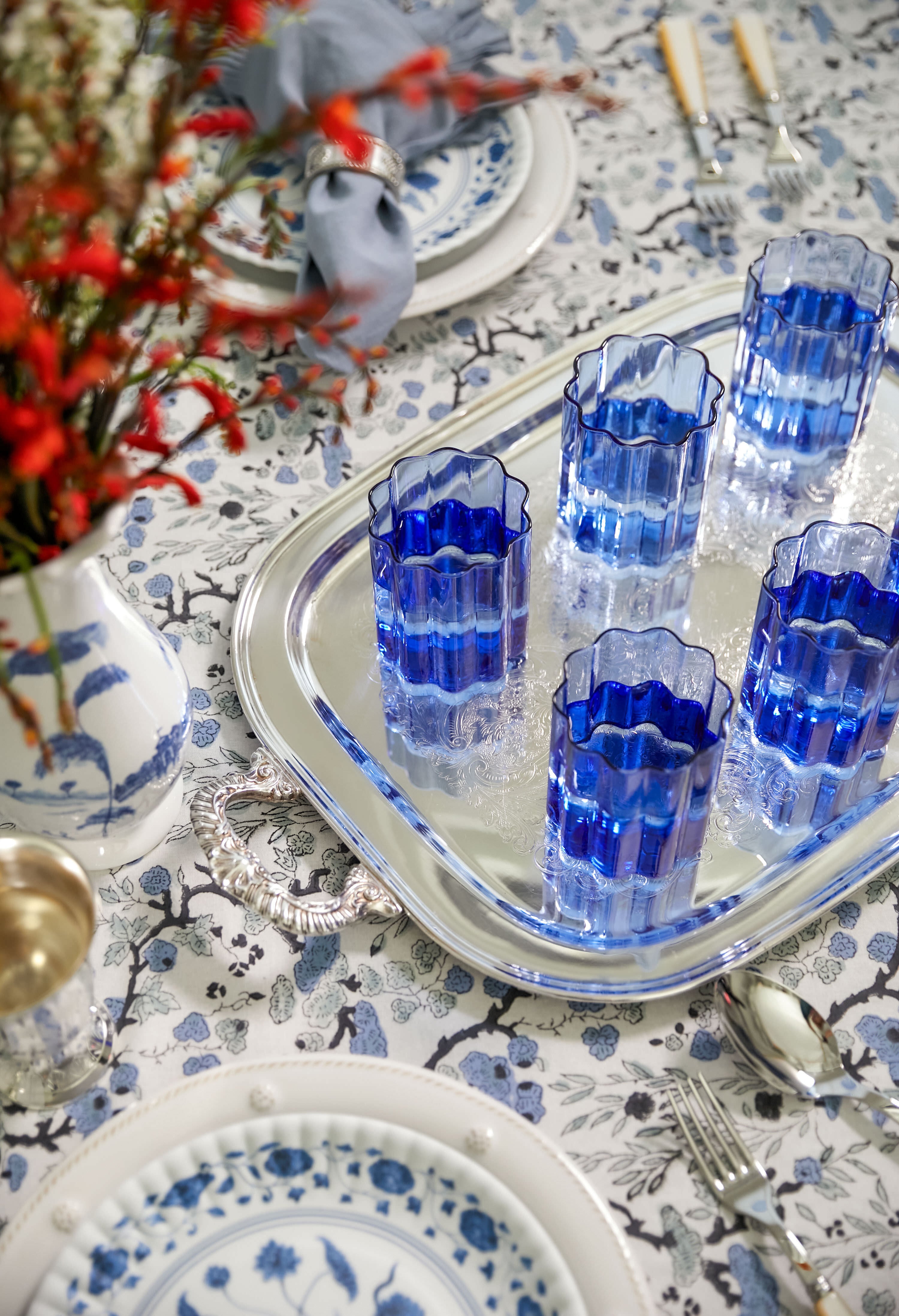 Blue Wave Glasses (Set of 2)-Beilave