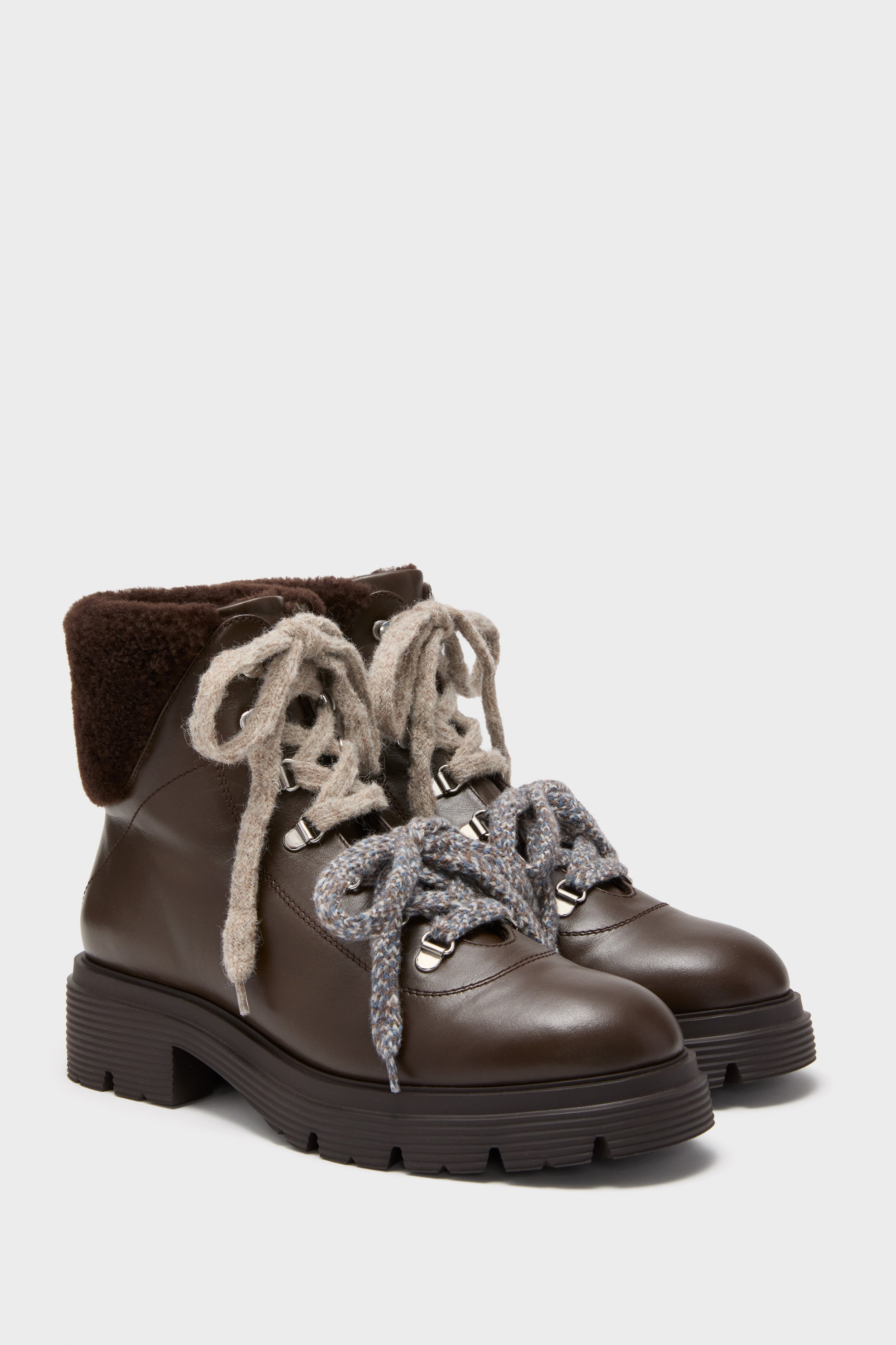 Walnut Hudson Lite Lace Up Booties-Beilave