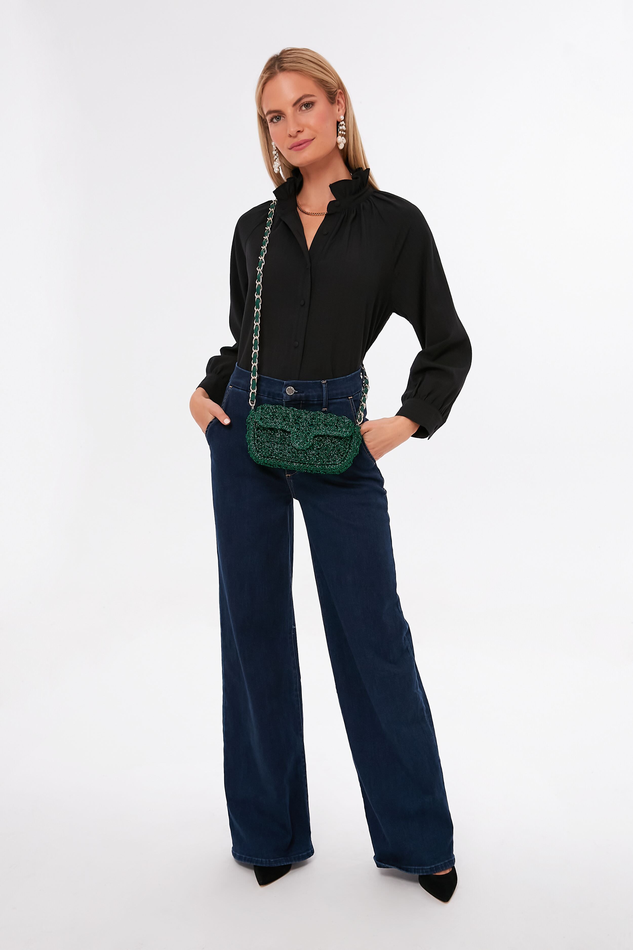 Green Woven Shoulder Bag-Beilave