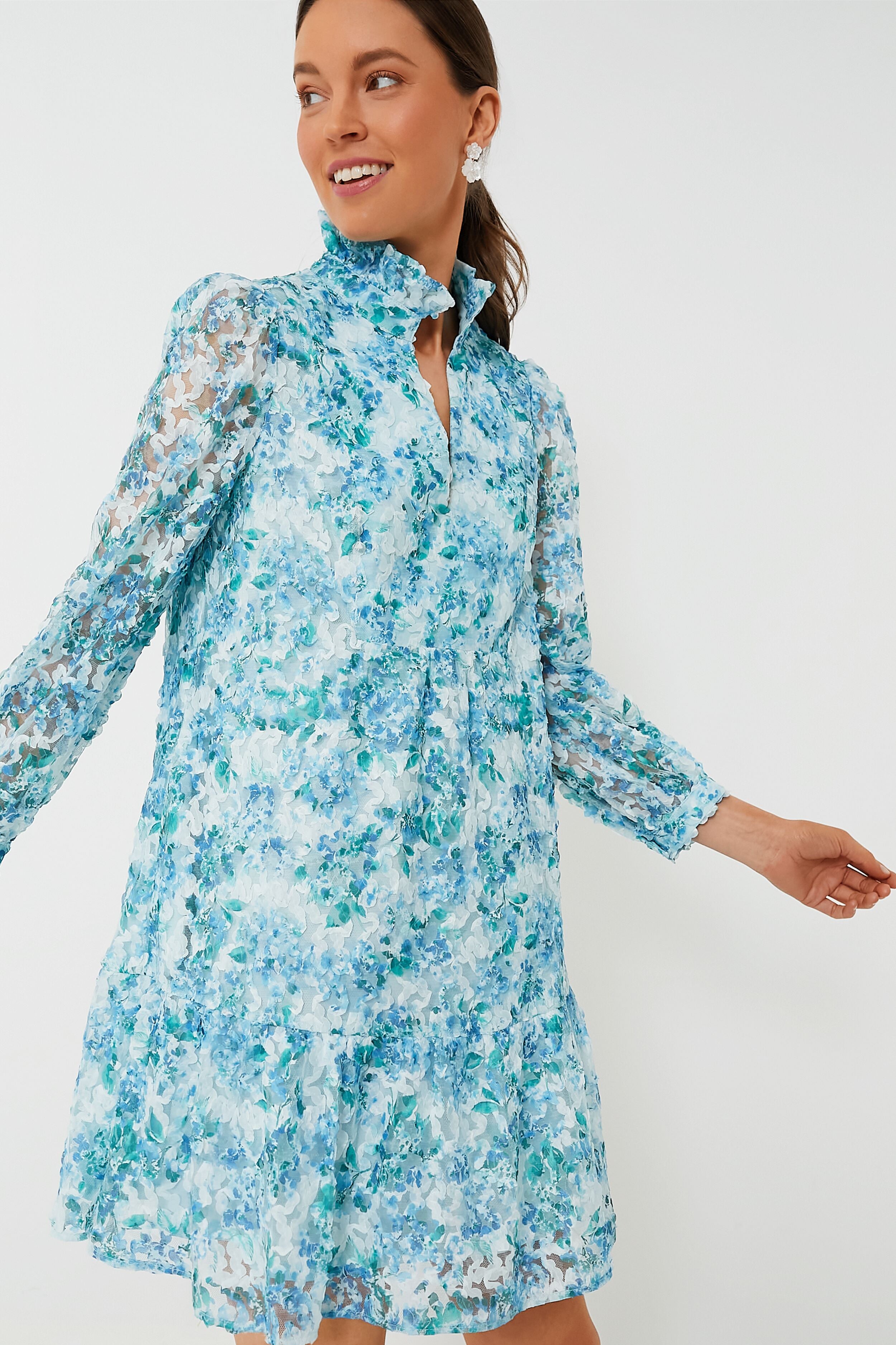 Water's Edge Hydrangea Organza Palmerston Dress-Beilave