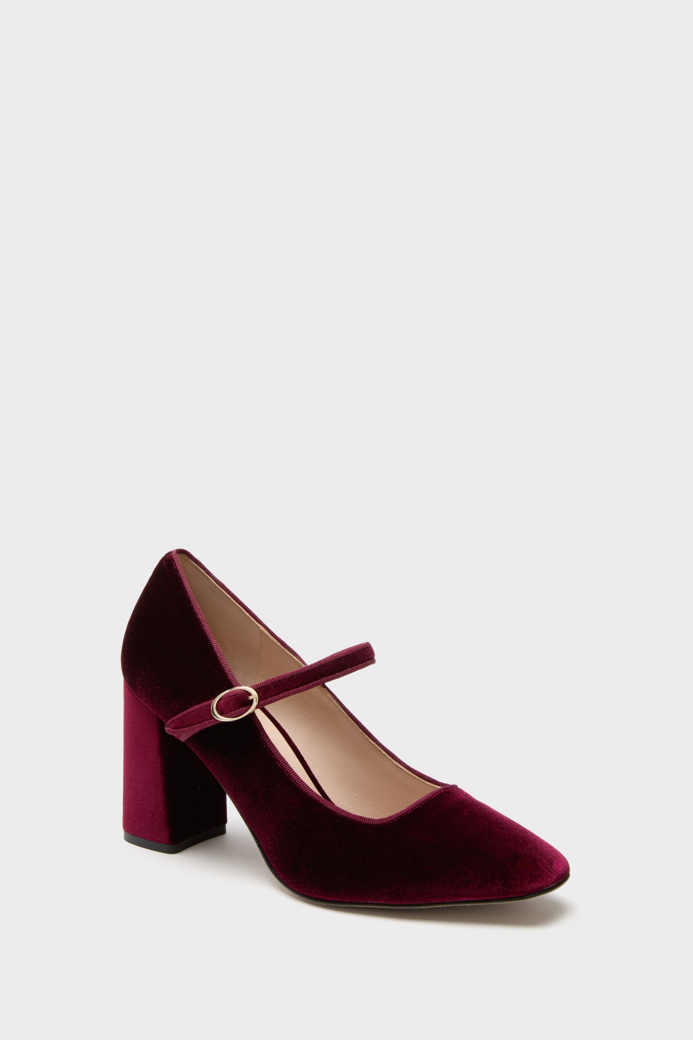 Oxblood Velvet Julia Heels-Beilave