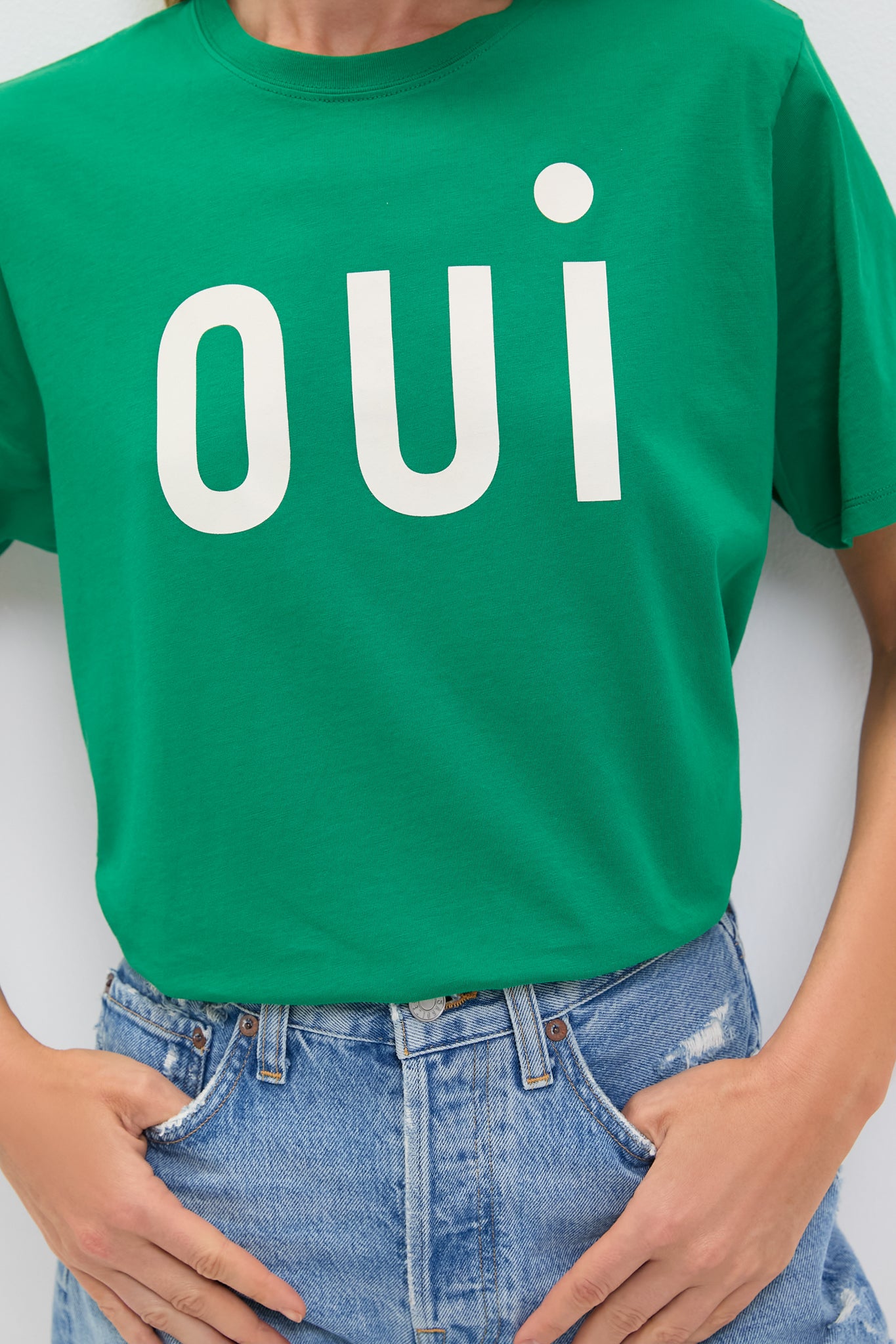 Green Apple with Printed Cream Oui Original Tee-Beilave