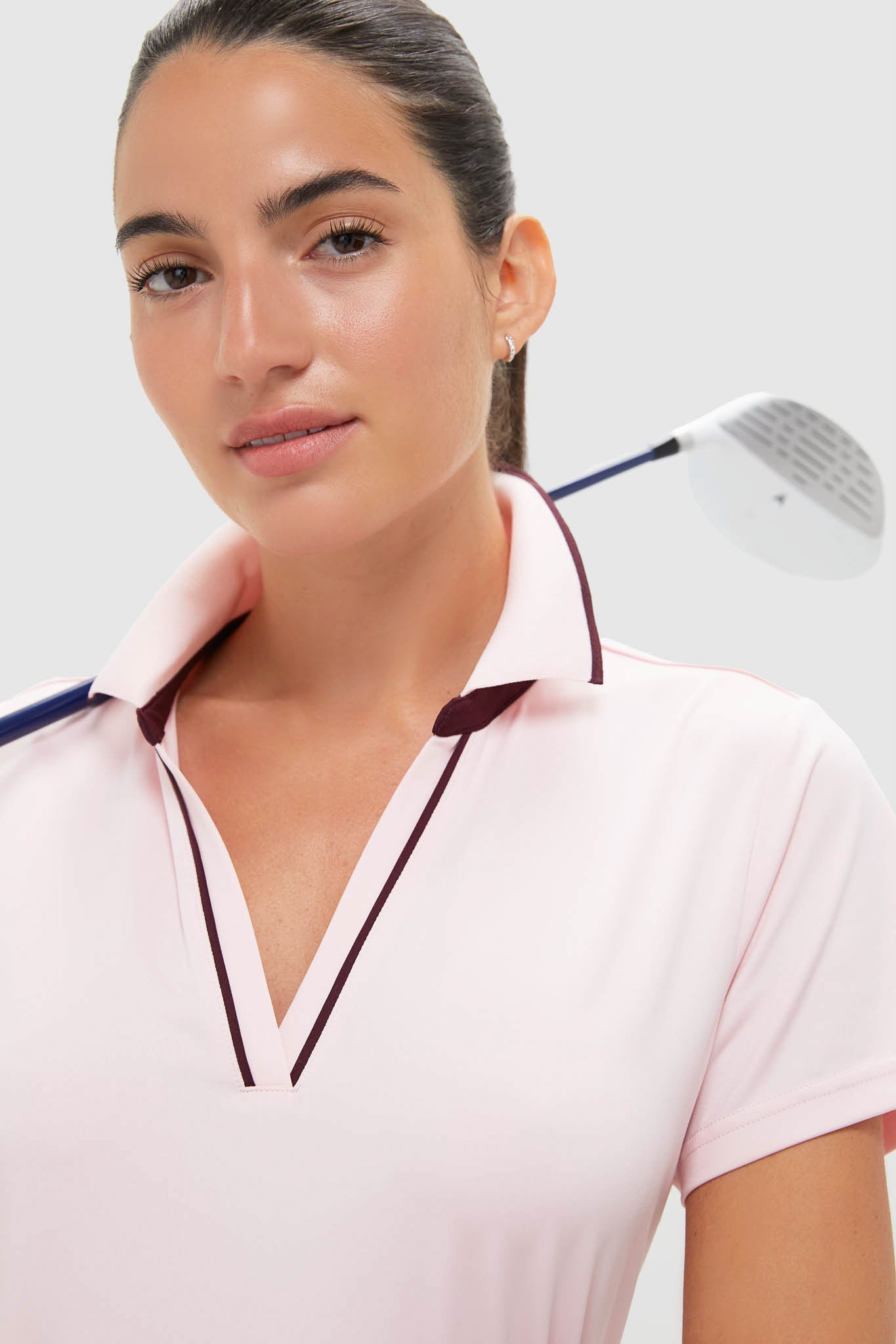 Pink Short Sleeve Performance Jersey Caroline Polo-Beilave