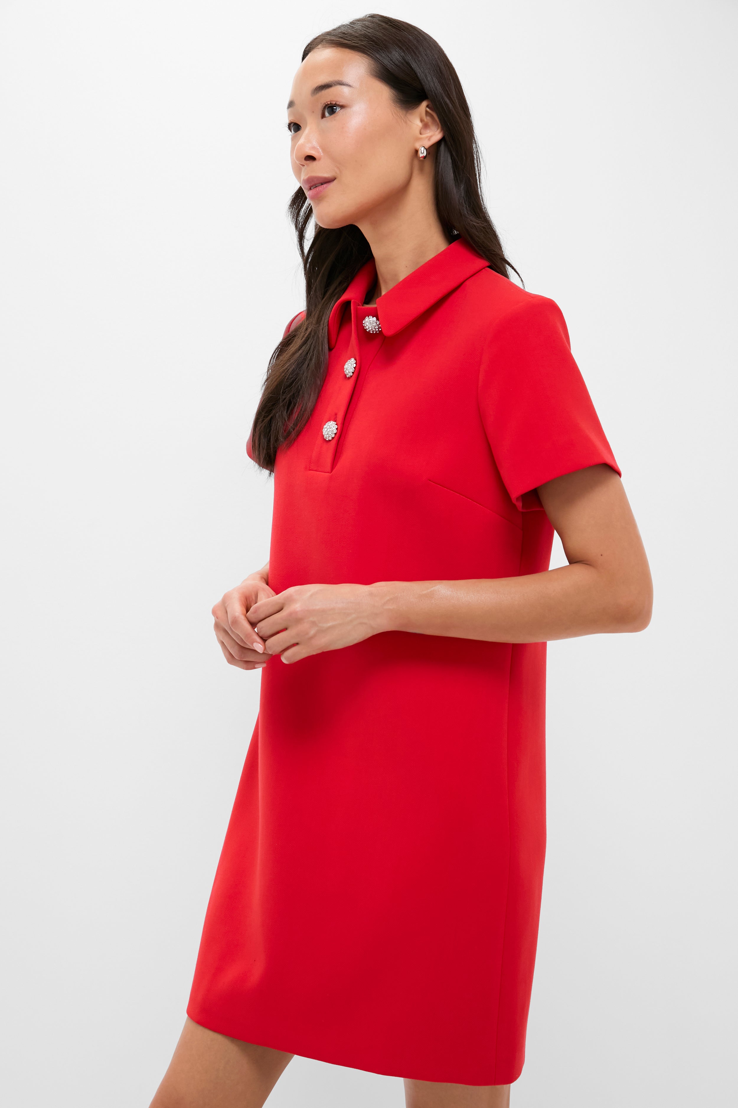 Red Crepe Helen Dress-Beilave