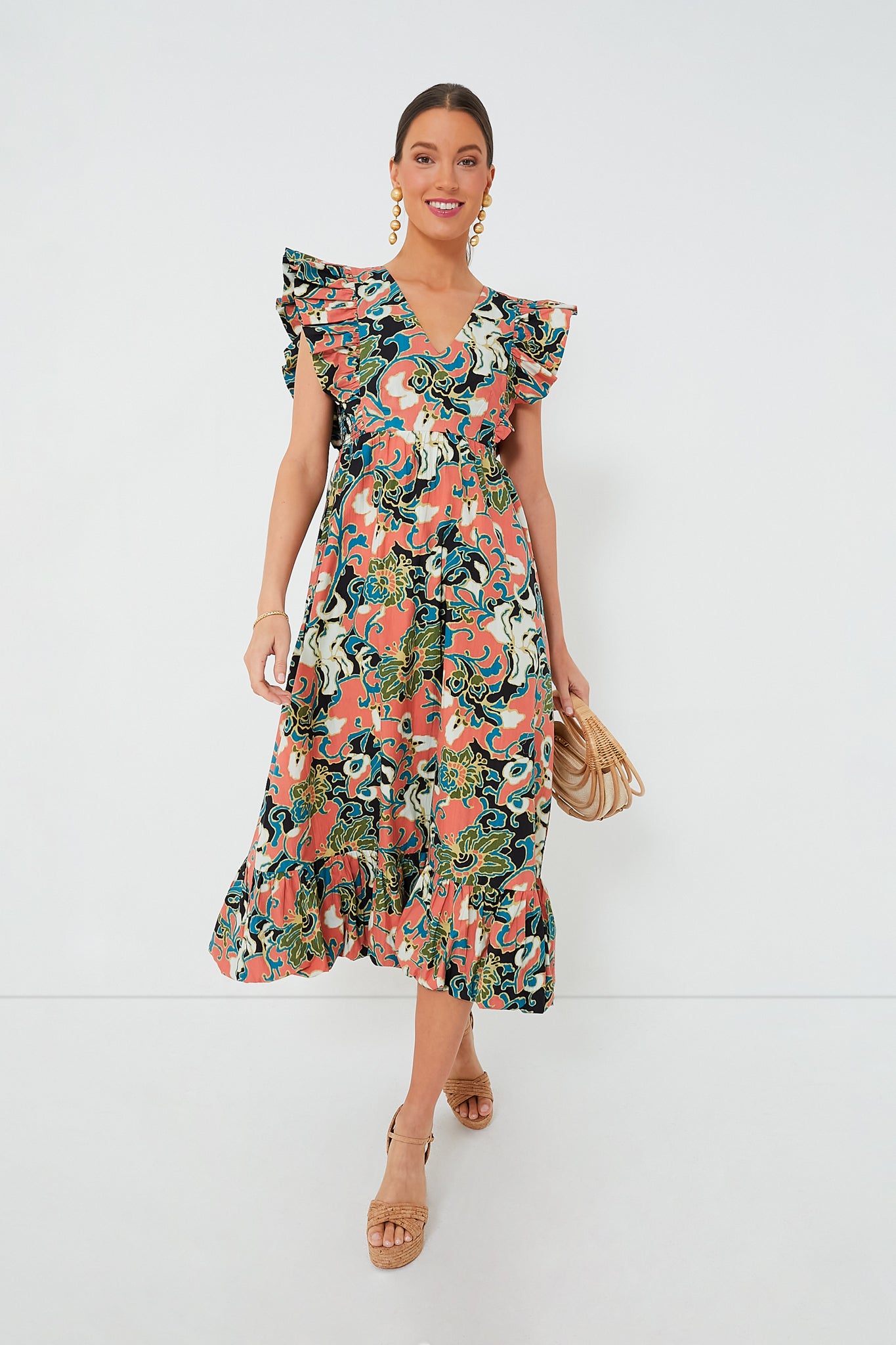 Gypsy Bloom Barbara Printed Midi Dress-Beilave