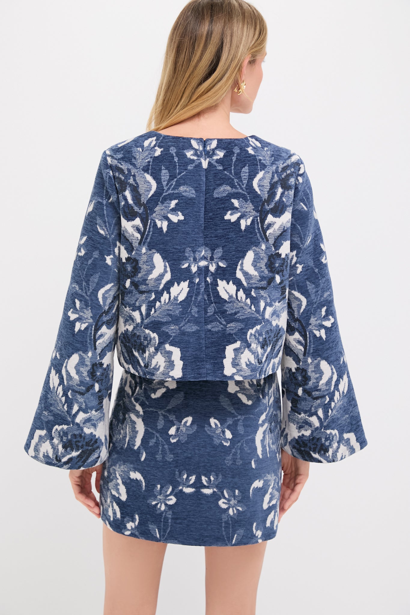 Indigo Reflection Knit Jacquard Maxine Top-Beilave