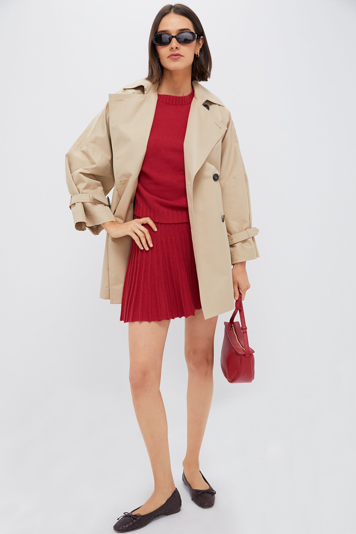 Red Knit Milly Crewneck Sweater-Beilave