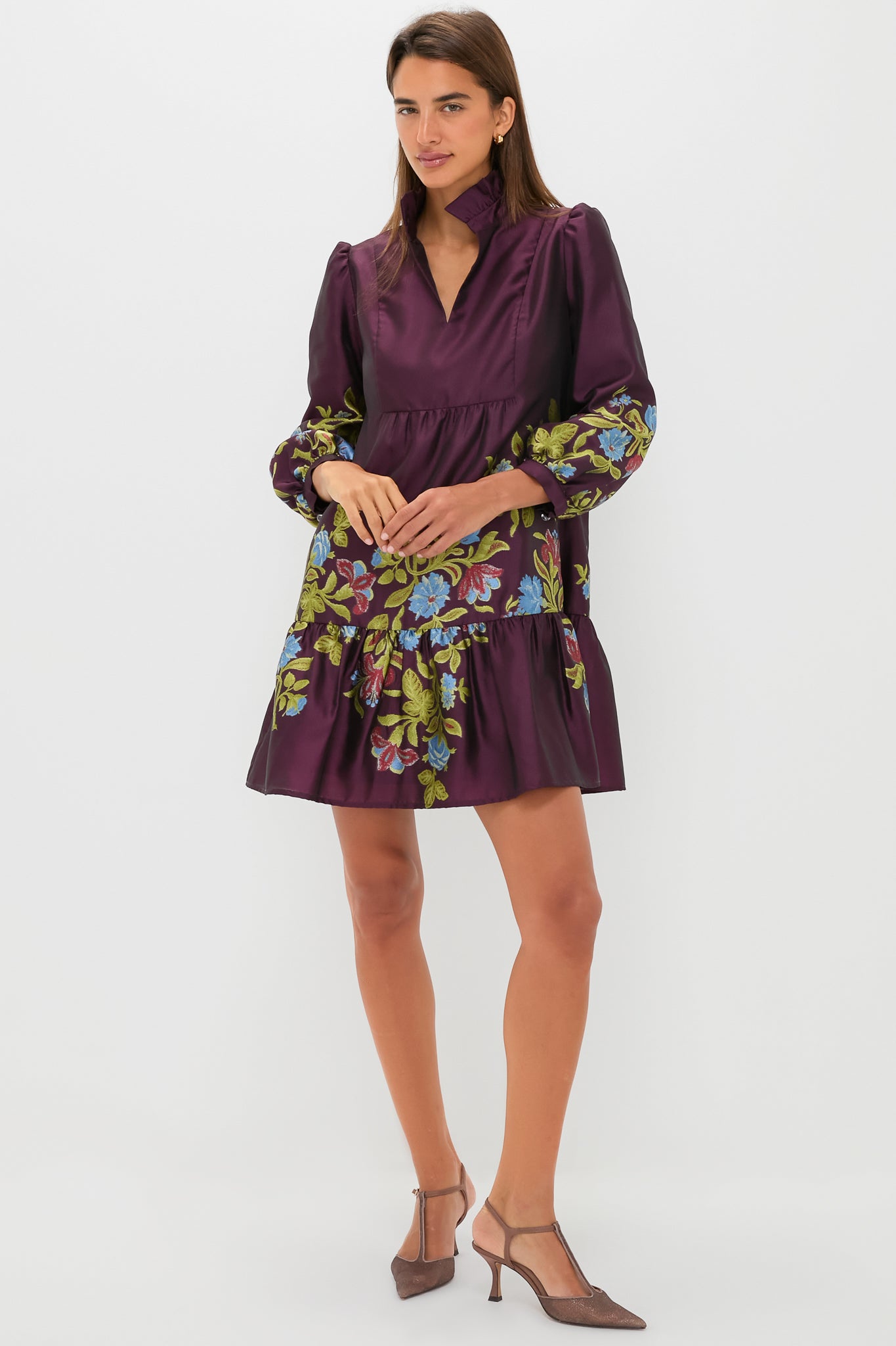 Winetasting Dianthus Jacquard Palmerston Dress-Beilave