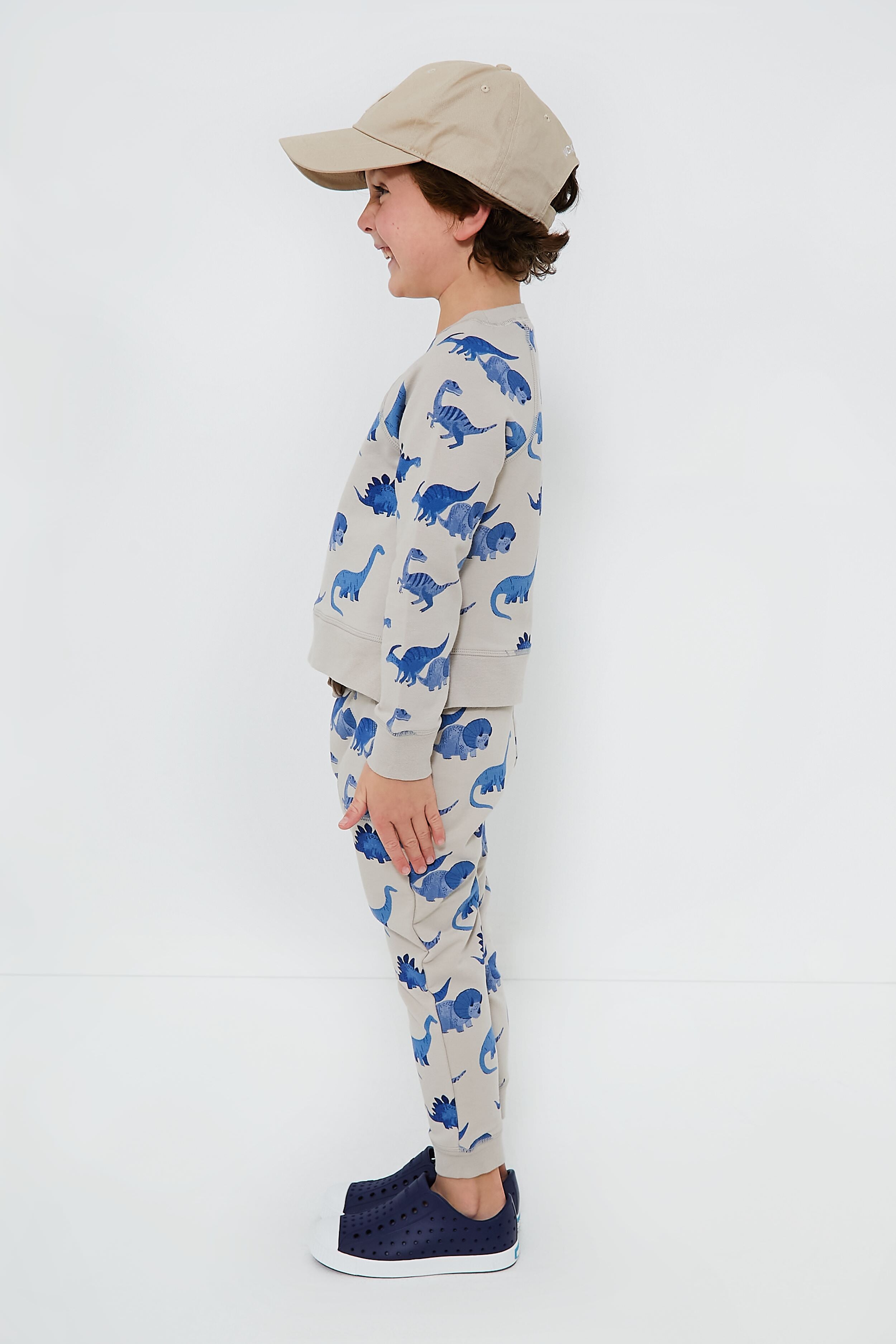 French Terry Dinos Raglan Sweatshirt and Jogger Set-Beilave