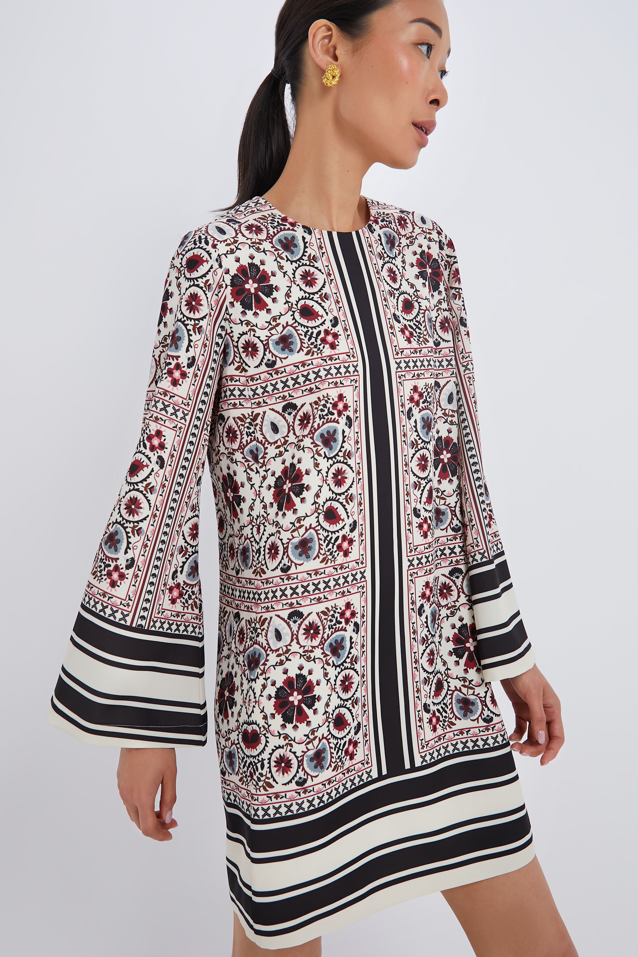 Patchwork Floral Mini Jamie Dress-Beilave