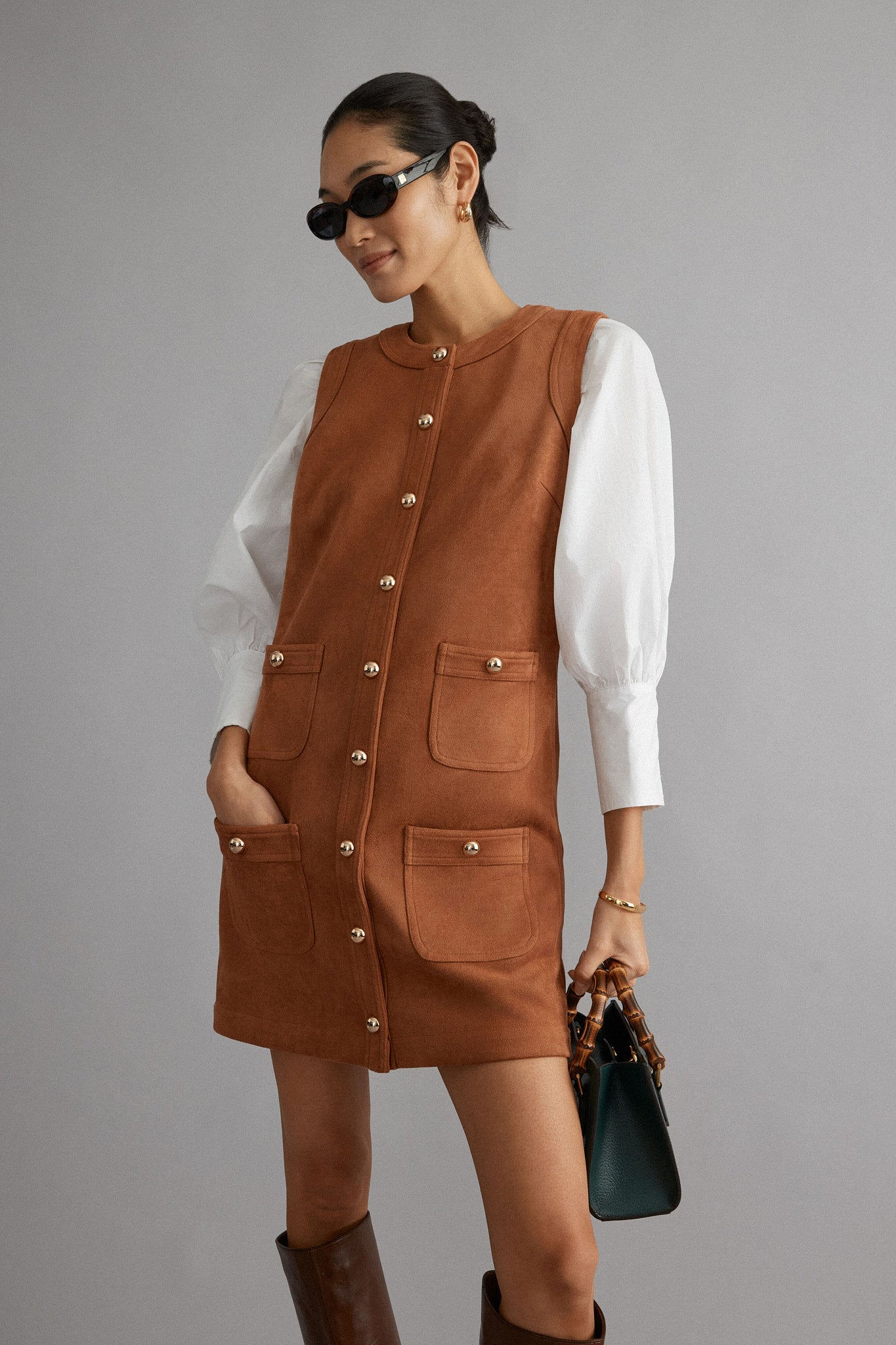 GUCCI Dark Green Bamboo Diana 2 Way Handbag-Beilave