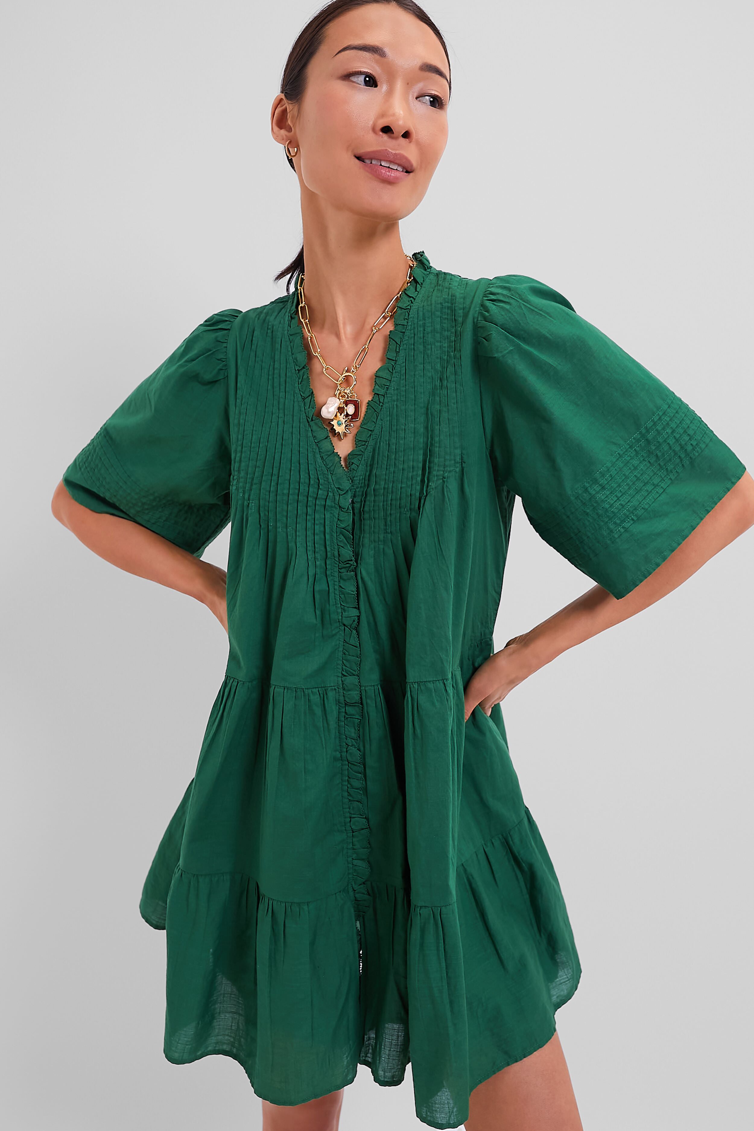 Emerald Renata Solid Shortsleeve Dress-Beilave