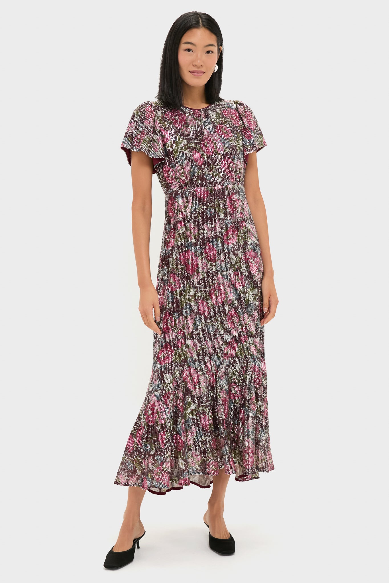 Floral Sequin Elodie Dress-Beilave