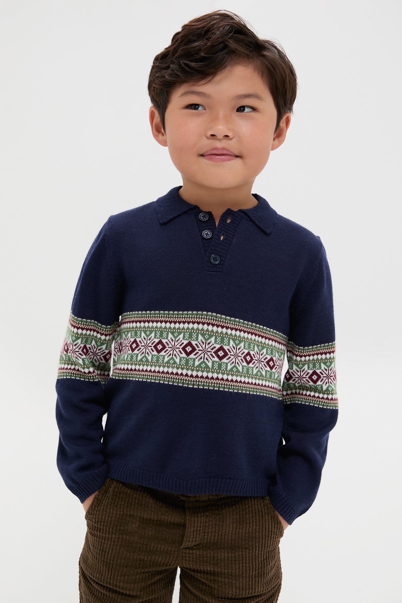 Fairisle Collar Sweater-Beilave