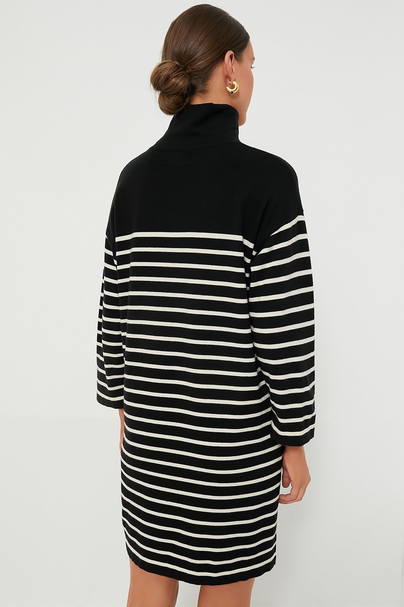 Striped Durand Turtleneck Dress-Beilave