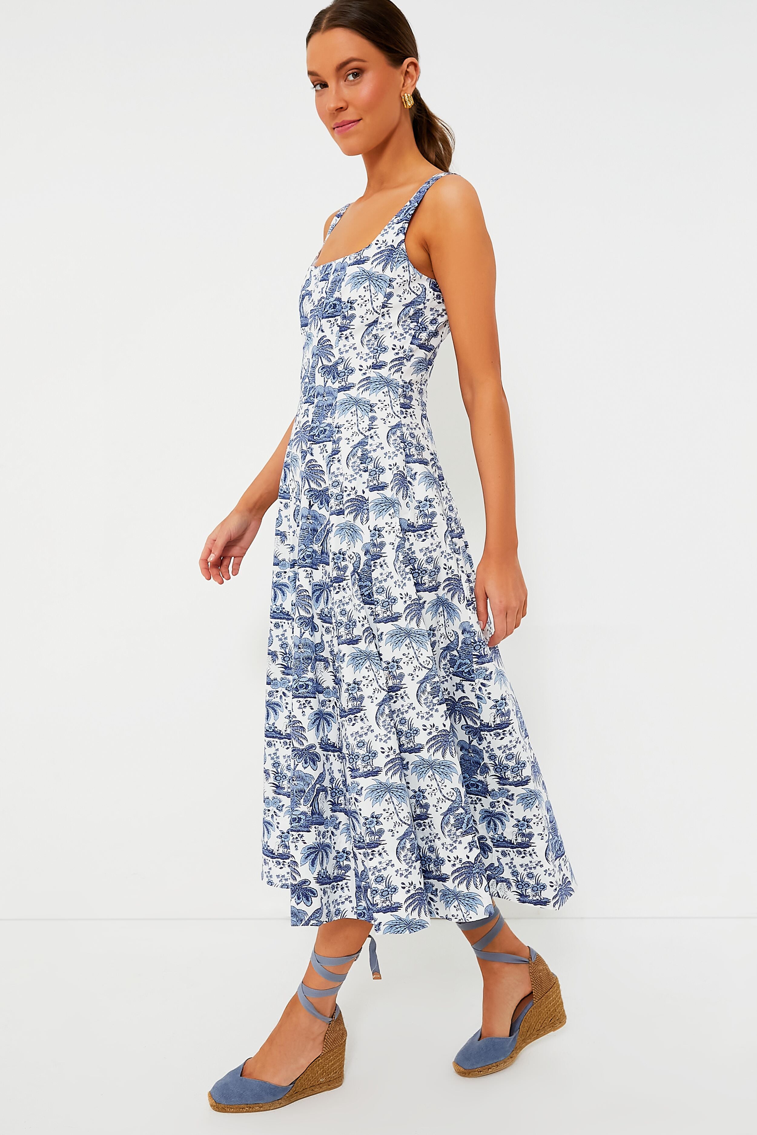 Blue Toile Wells Dress-Beilave