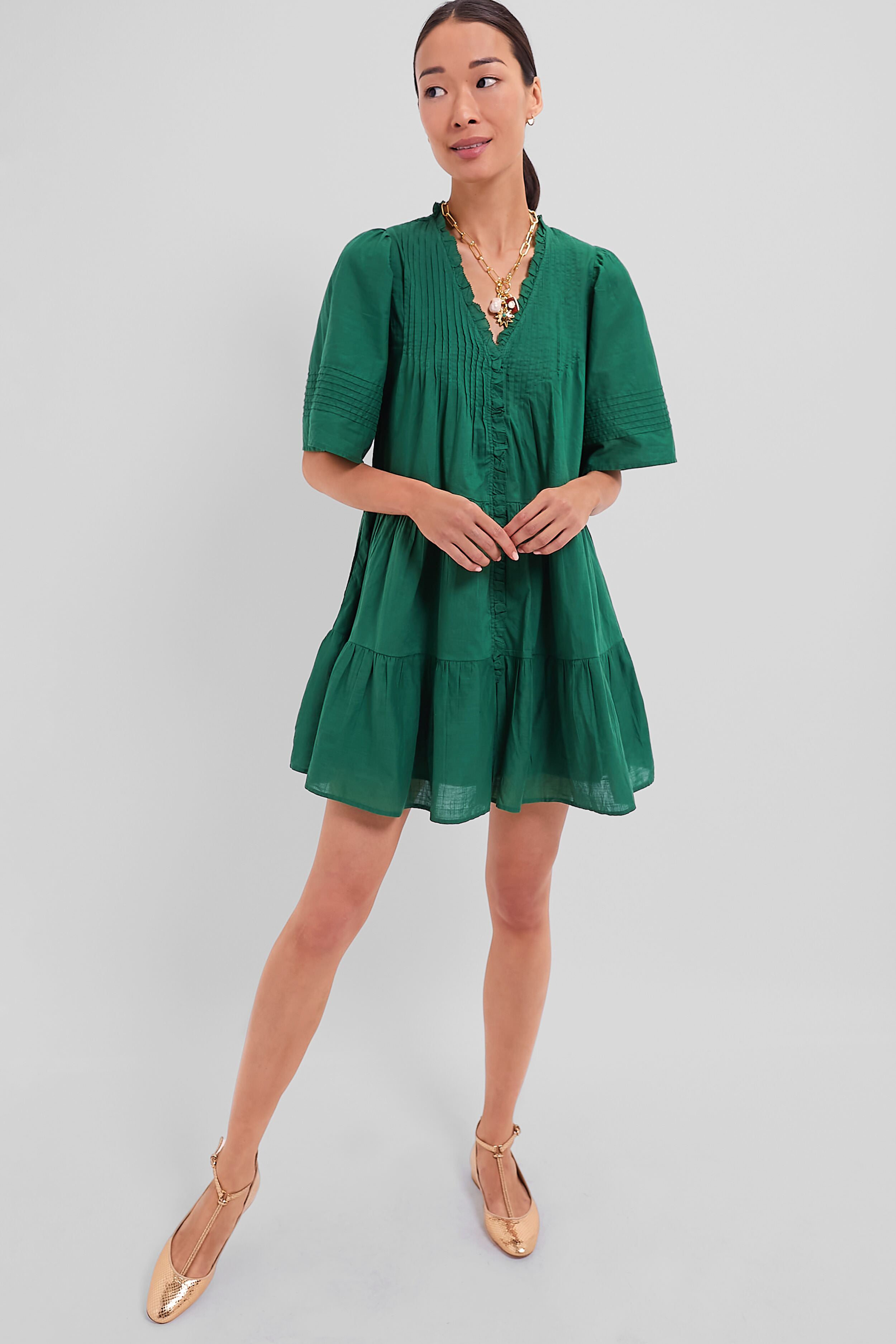 Emerald Renata Solid Shortsleeve Dress-Beilave