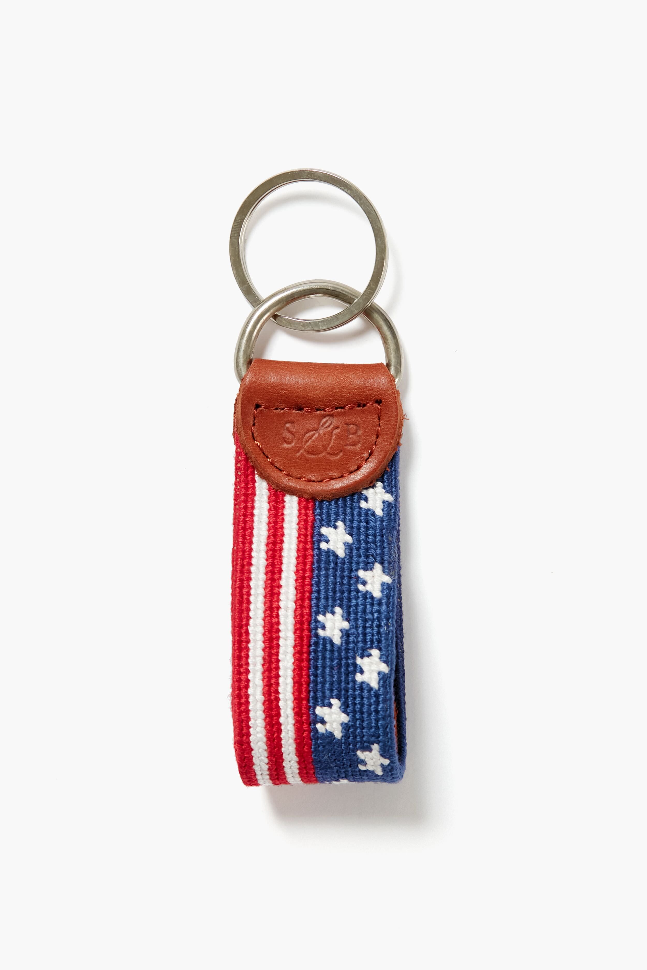 Old Glory Needlepoint Key Fob-Beilave