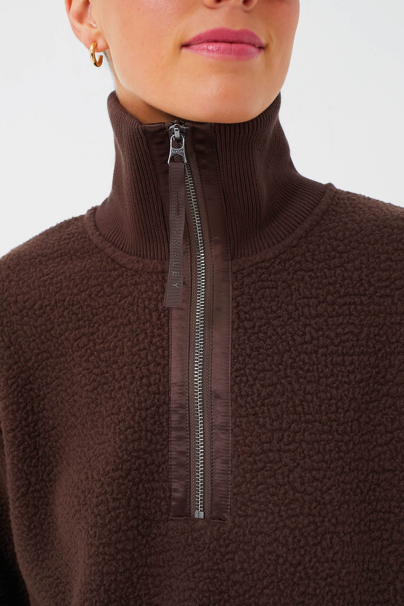 Dark Truffle Roselle Half Zip Fleece-Beilave