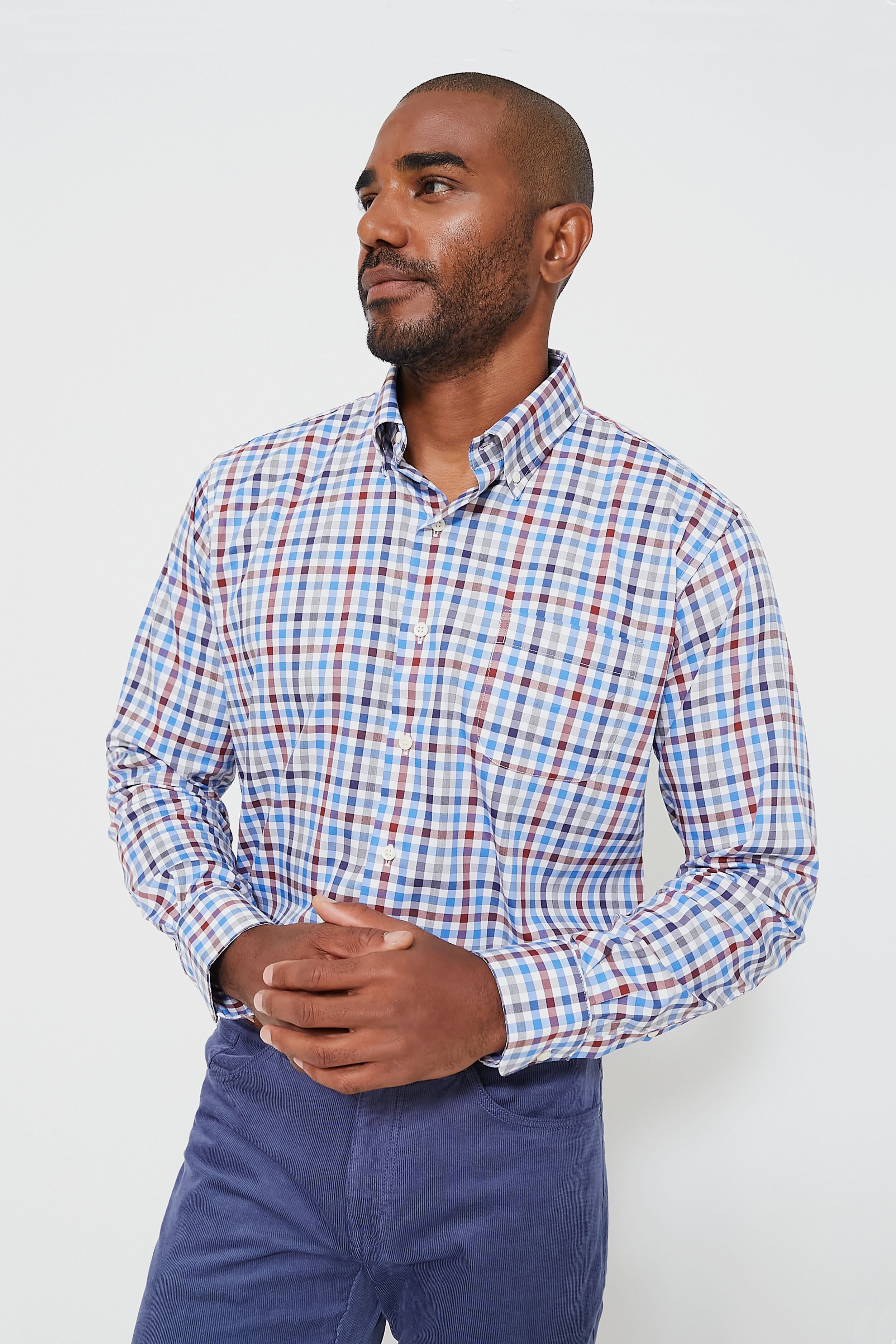 White Orin Cotton-Stretch Sport Shirt-Beilave