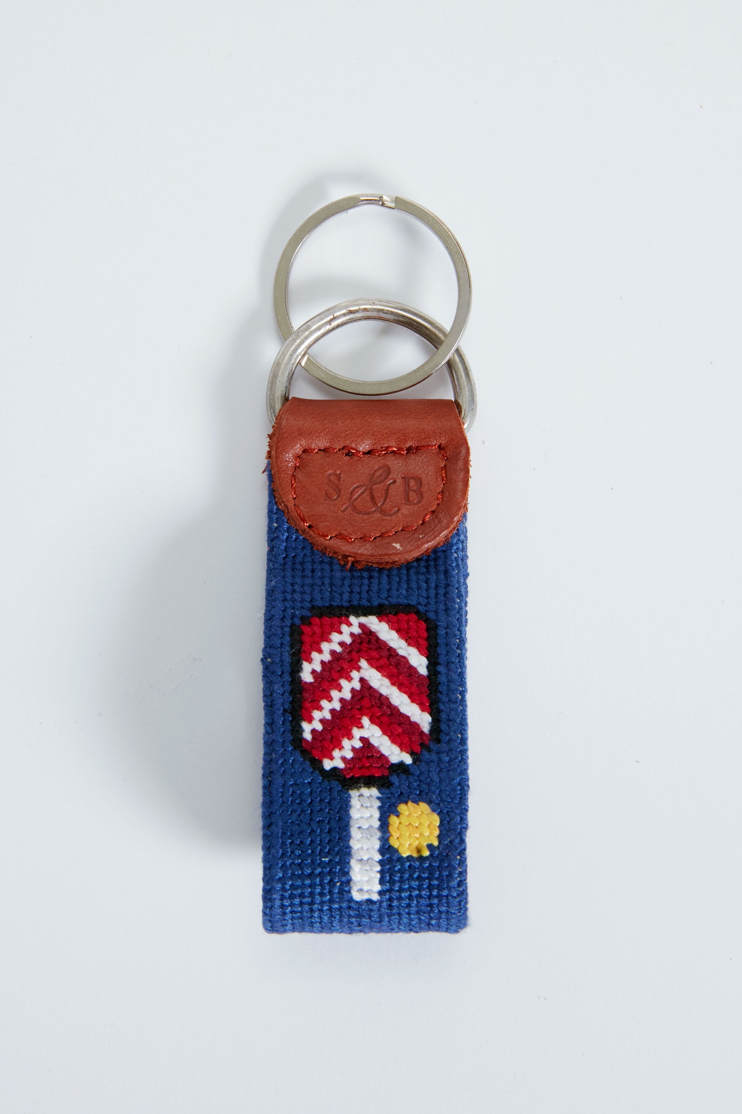 Pickleball Needlepoint Key Fob-Beilave