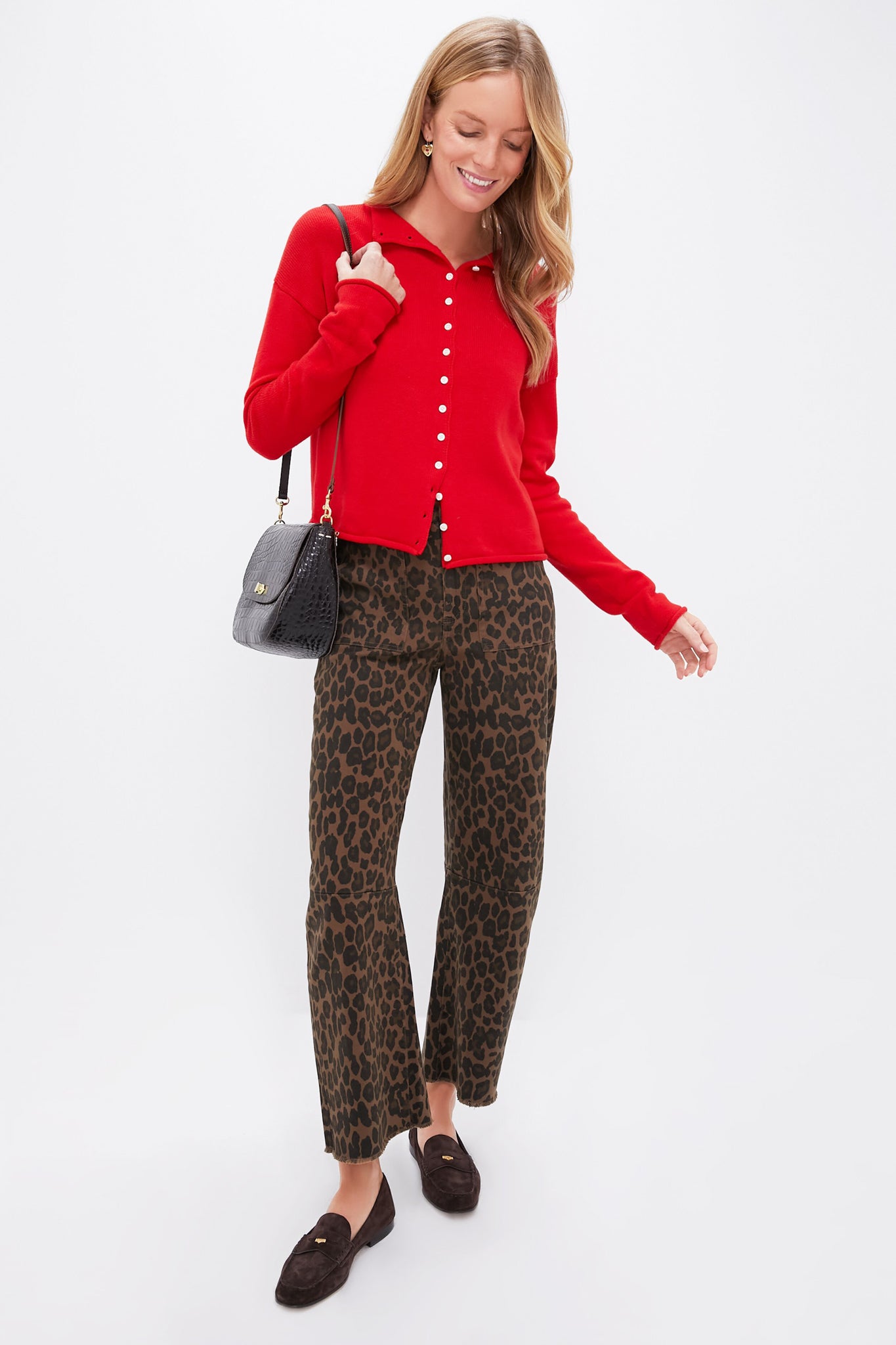 Dark Leopard Utility Soft Barrel Jean-Beilave