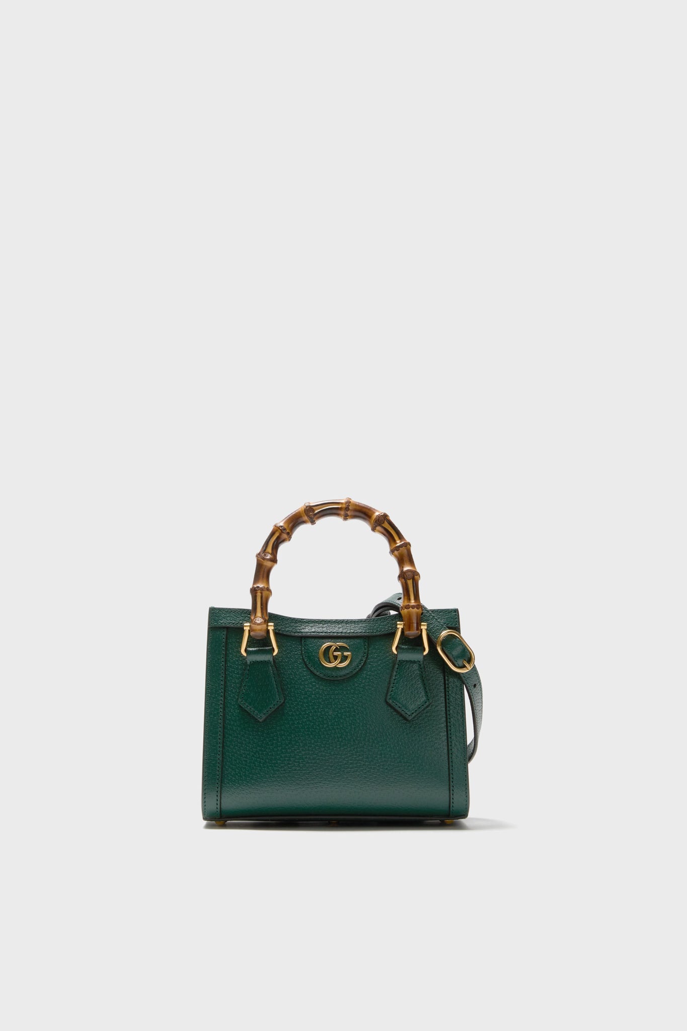 GUCCI Dark Green Bamboo Diana 2 Way Handbag-Beilave