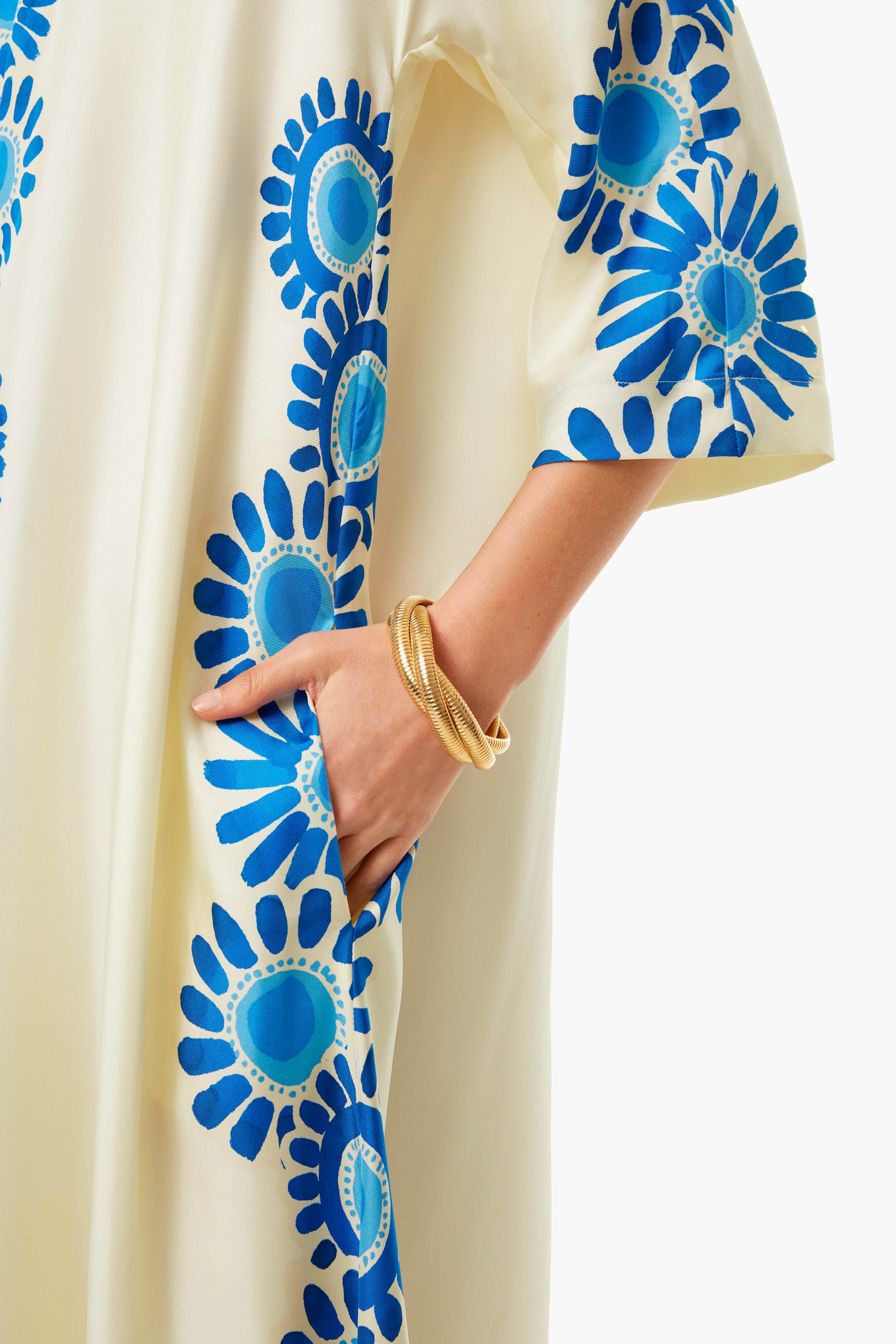 Daisy Placee Azzurro Muumuu Dress-Beilave