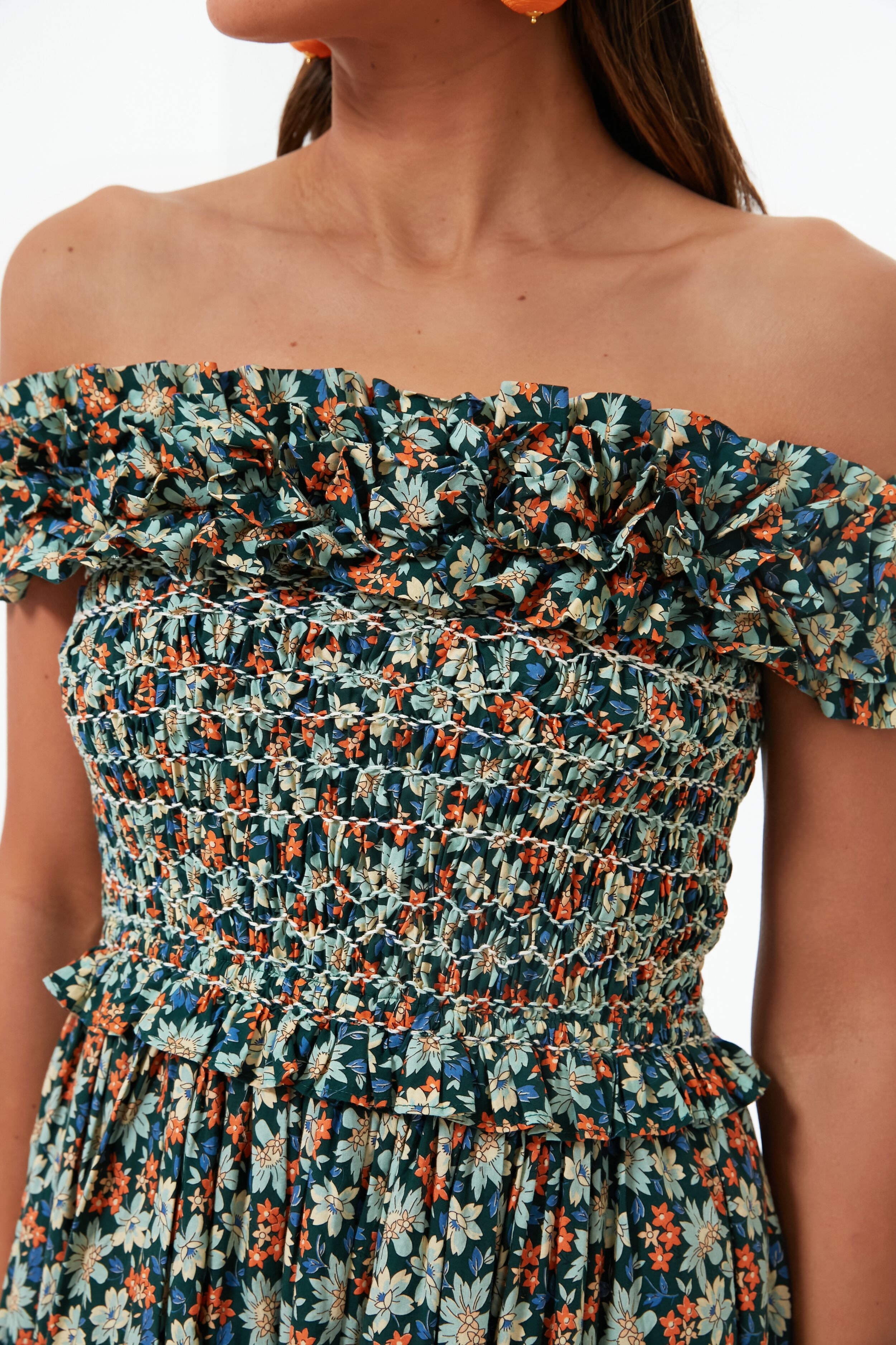 Forrest Peggy Floral Off Shoulder Dress-Beilave