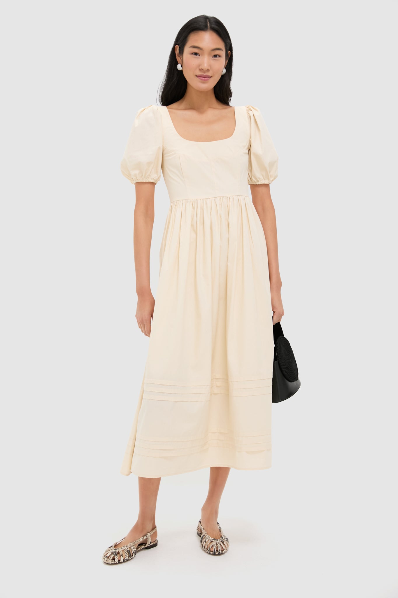 Silver Wavy Ridge Ripple Oversized Stud Earrings-Beilave