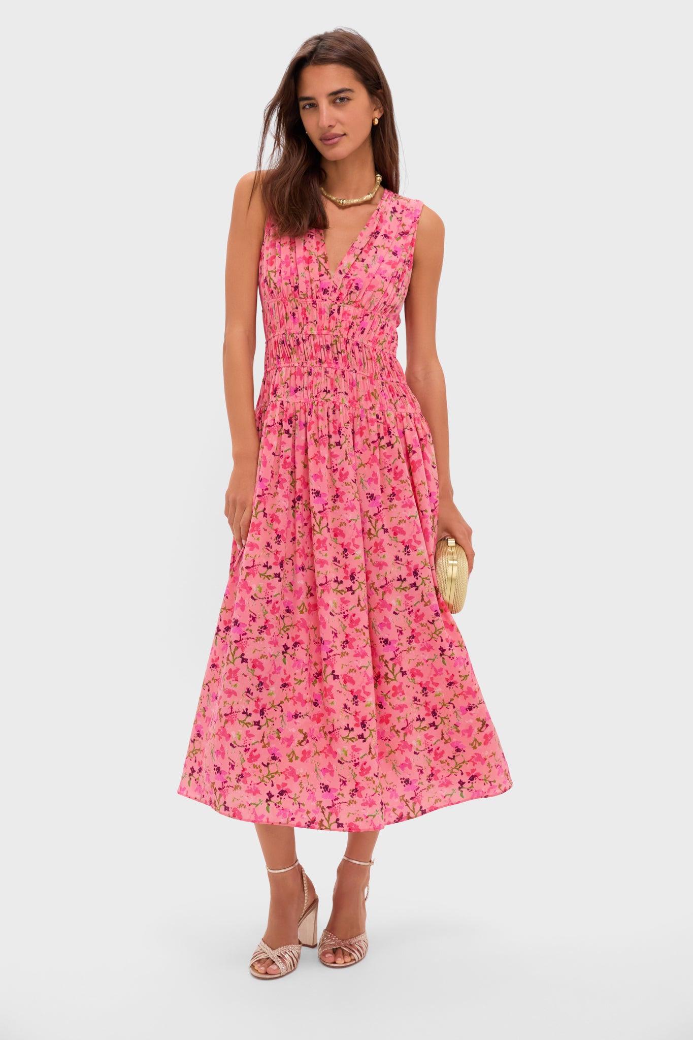 Peony Sylvie Sleeveless V-Neck Midi Dress-Beilave