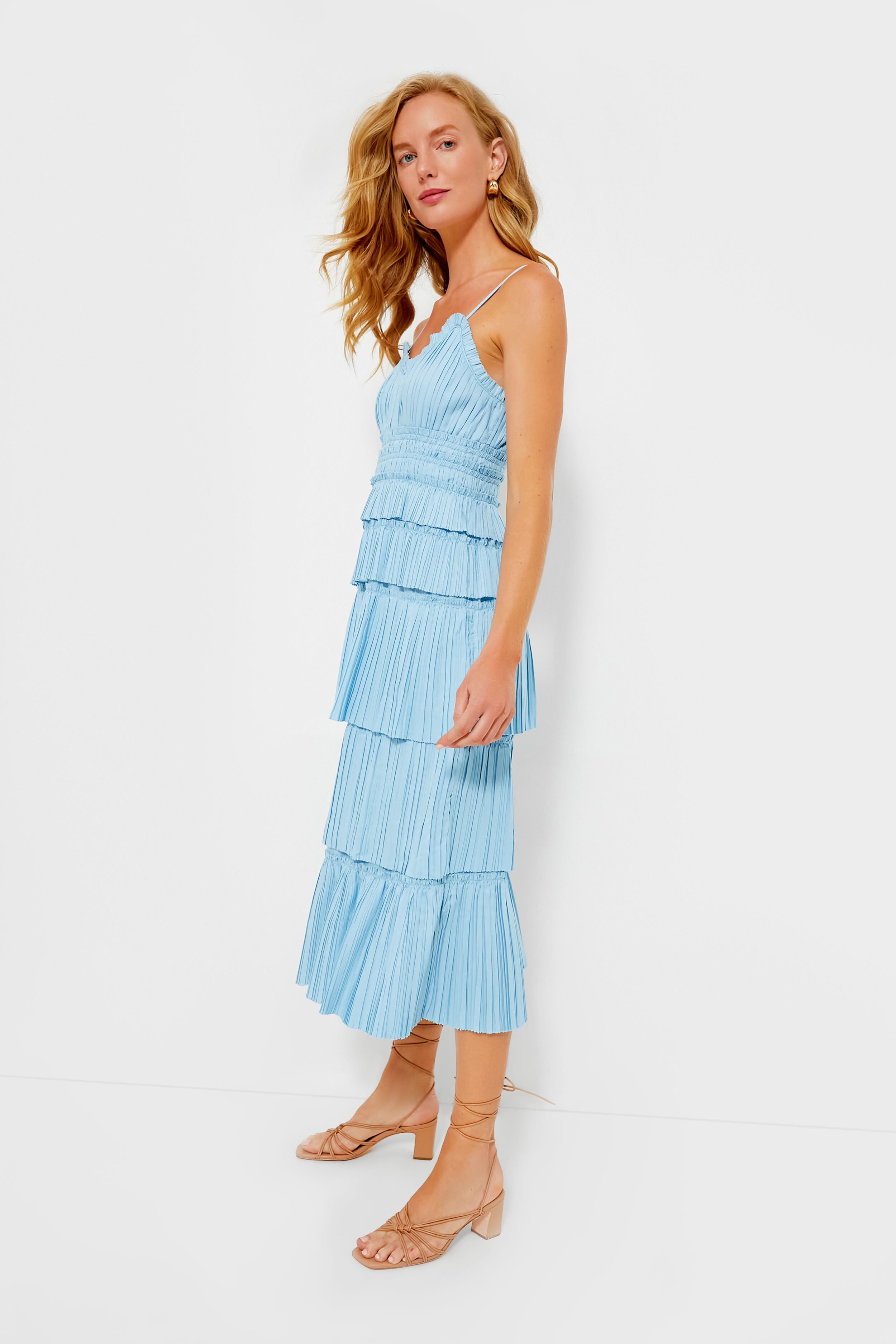 Sky Parcie Crinkle Tank Dress-Beilave