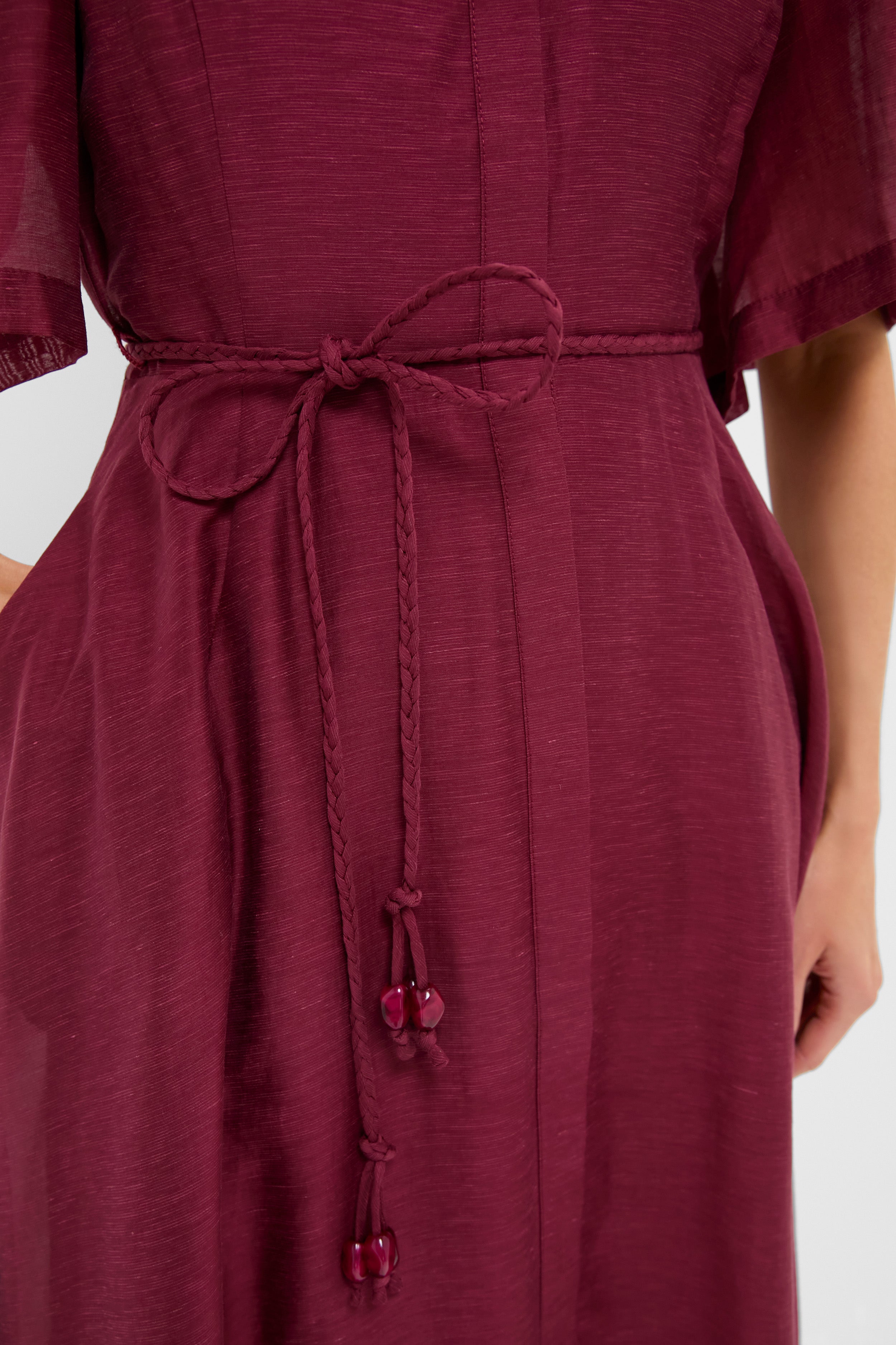 Oxblood Cindy Midi Dress-Beilave