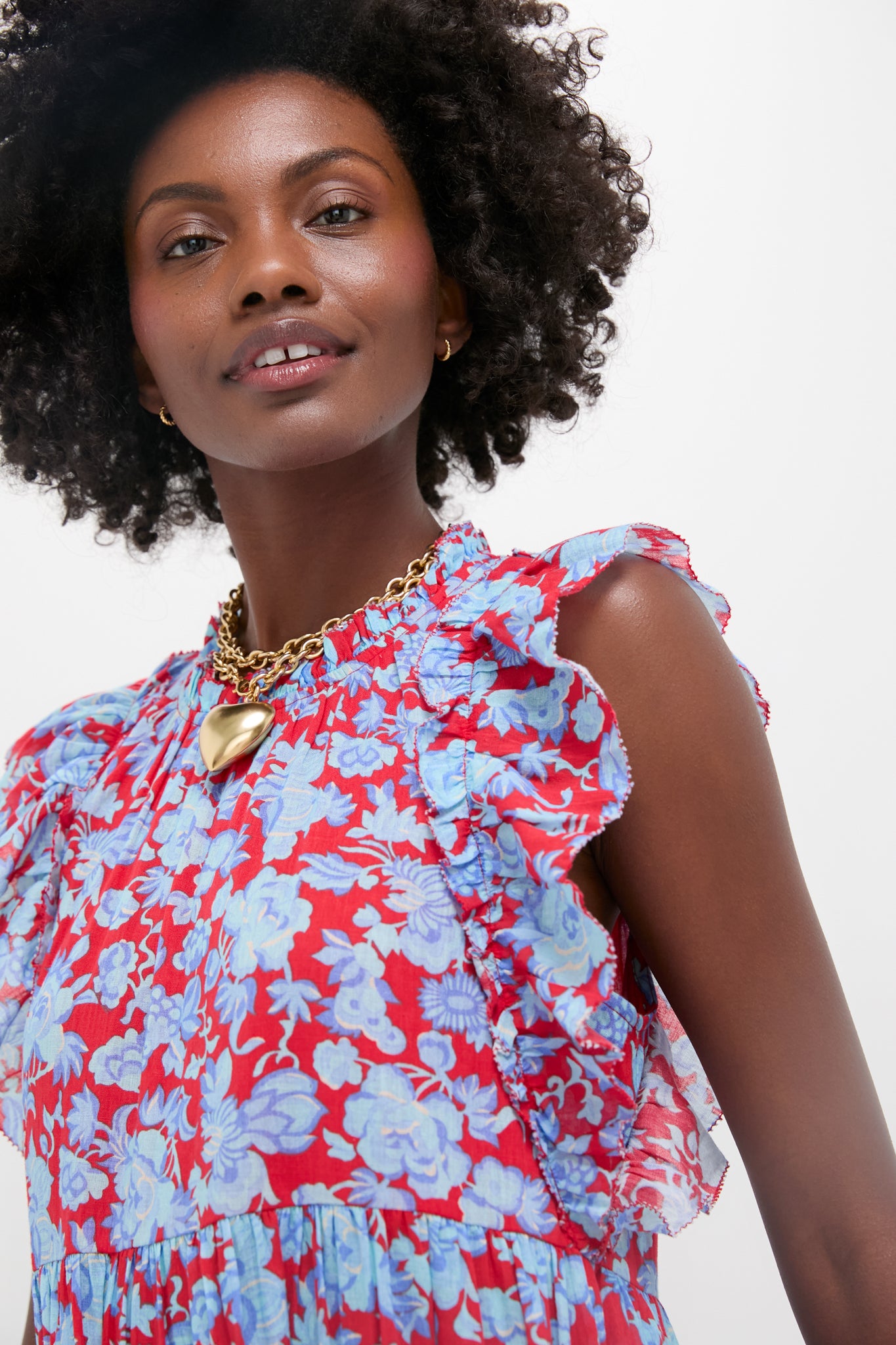 Paola Floral Print Poppy Maxi Dress-Beilave