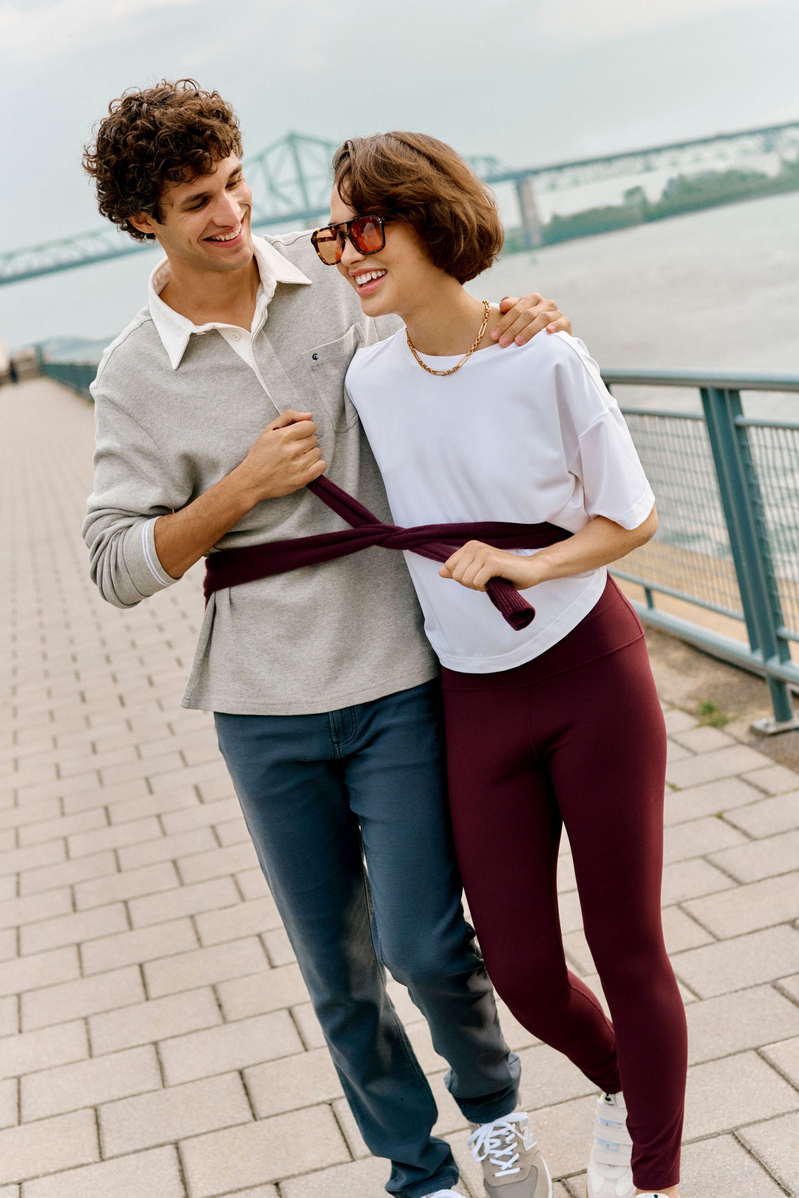 White Short Sleeve Performance Jersey Ryan Boyfriend Tee-Beilave