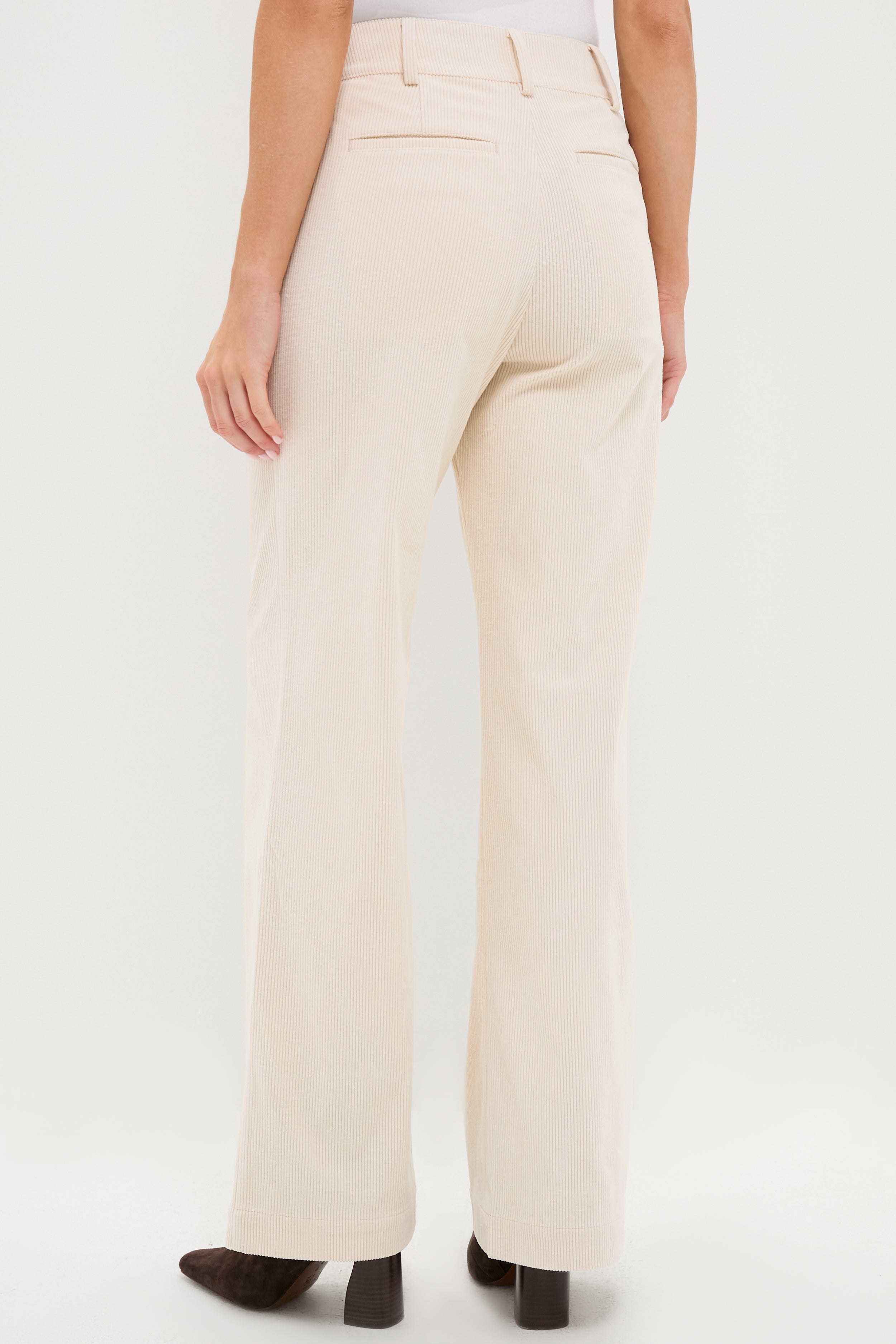 Cream Wide Wale Corduroy Hunter Pants-Beilave