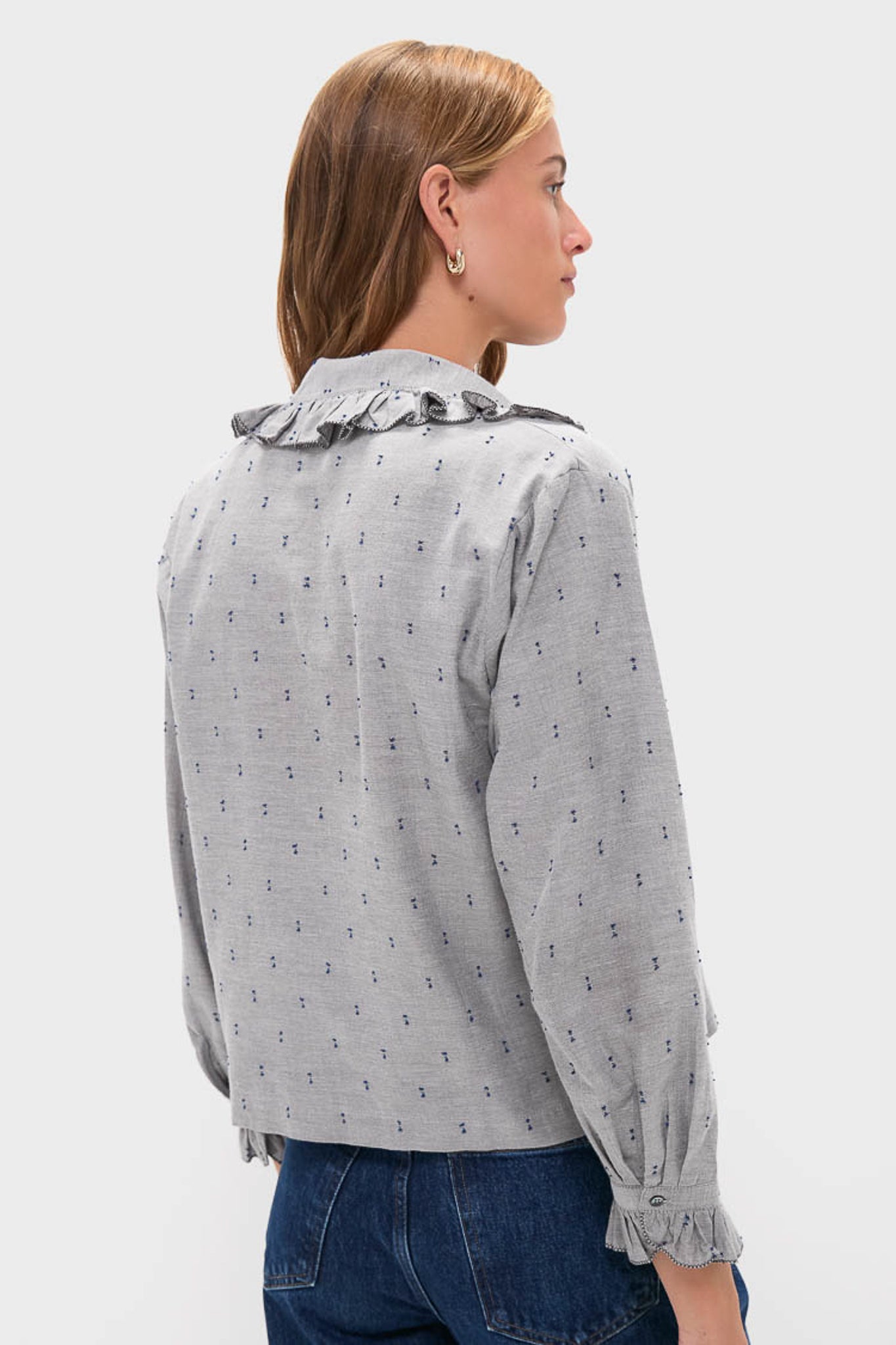 Indigo Dots French Heirloom Shirt-Beilave