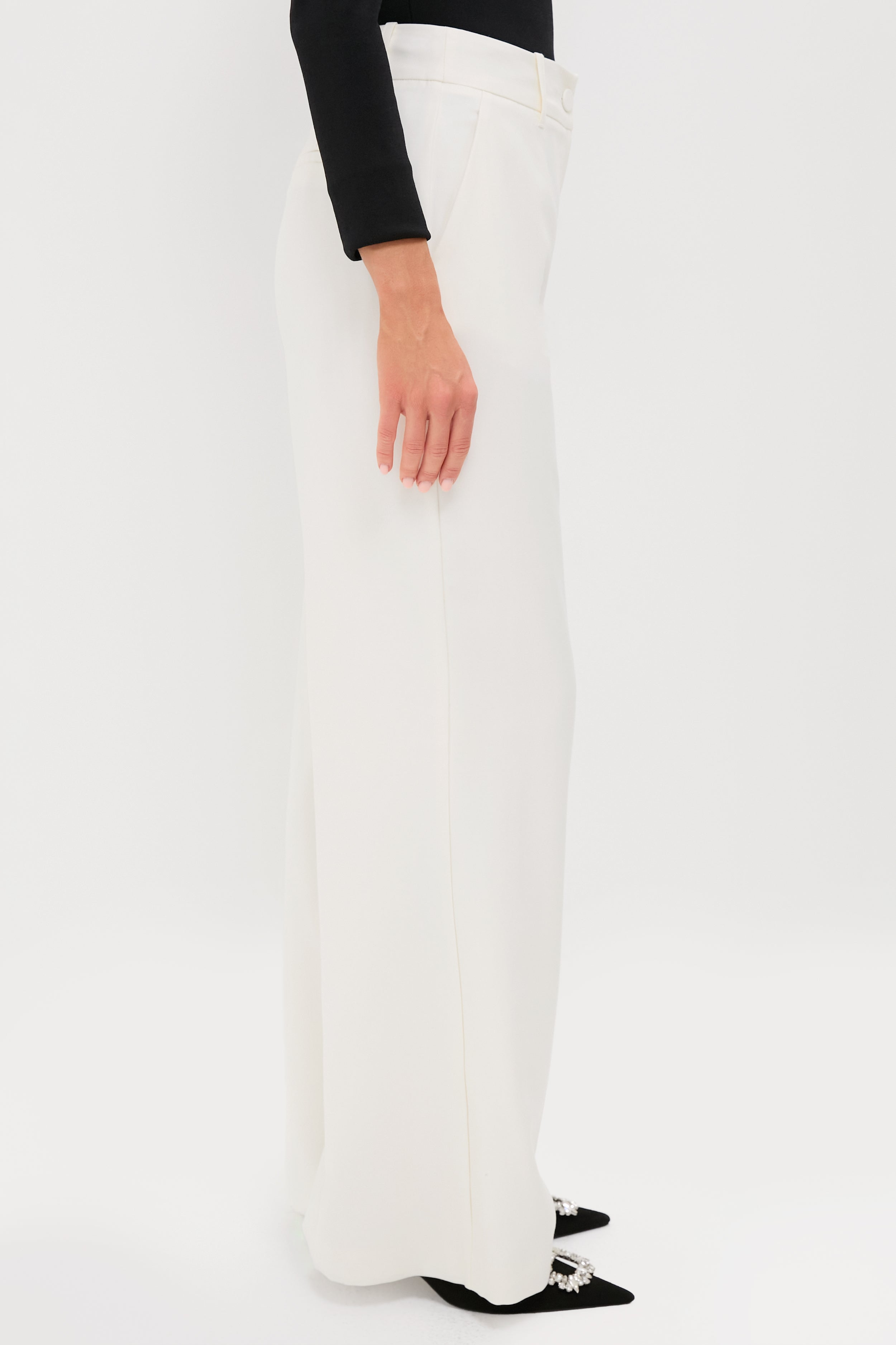Cream Wool Watson Pants-Beilave