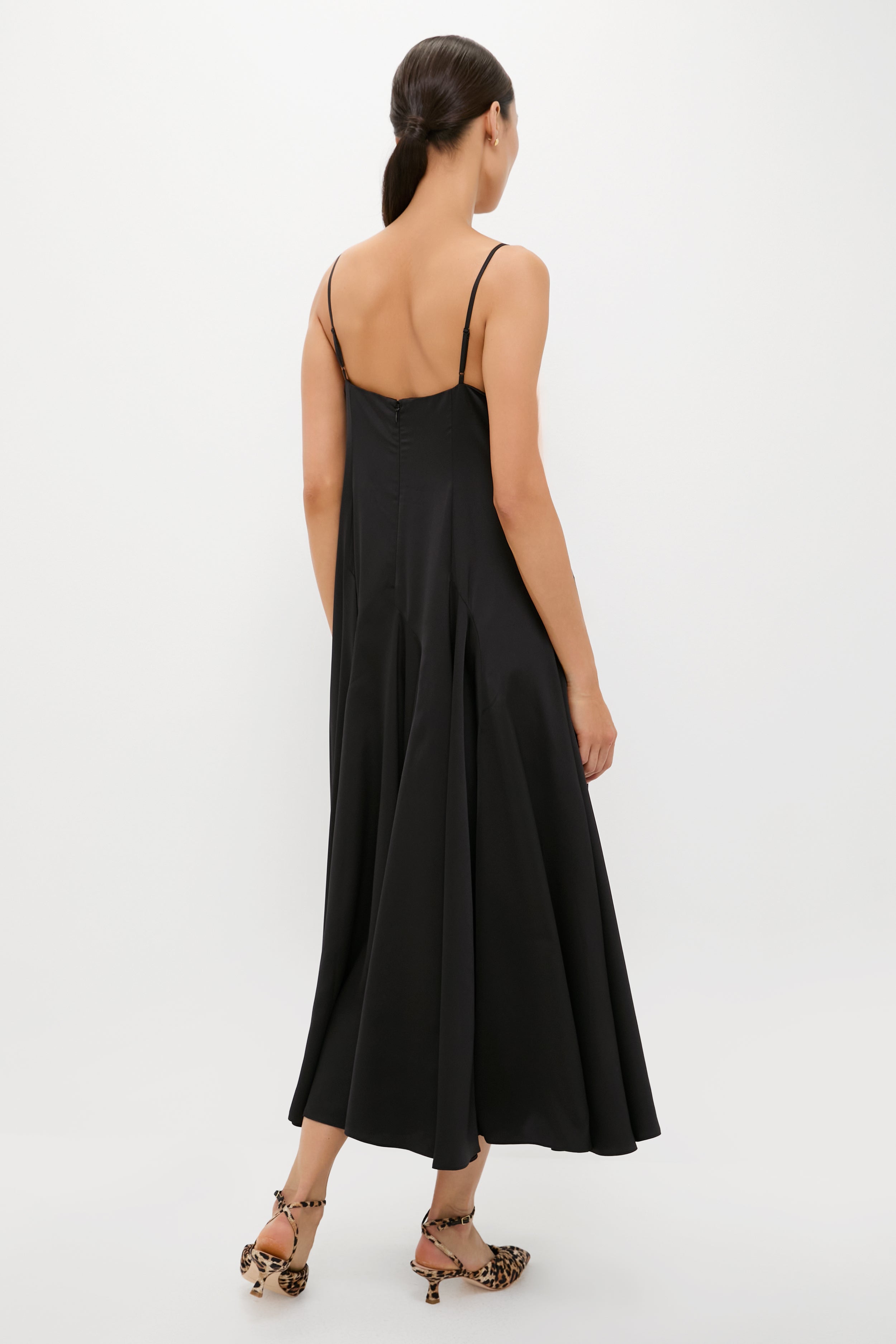 Polo Black Paneled Satin Dress-Beilave
