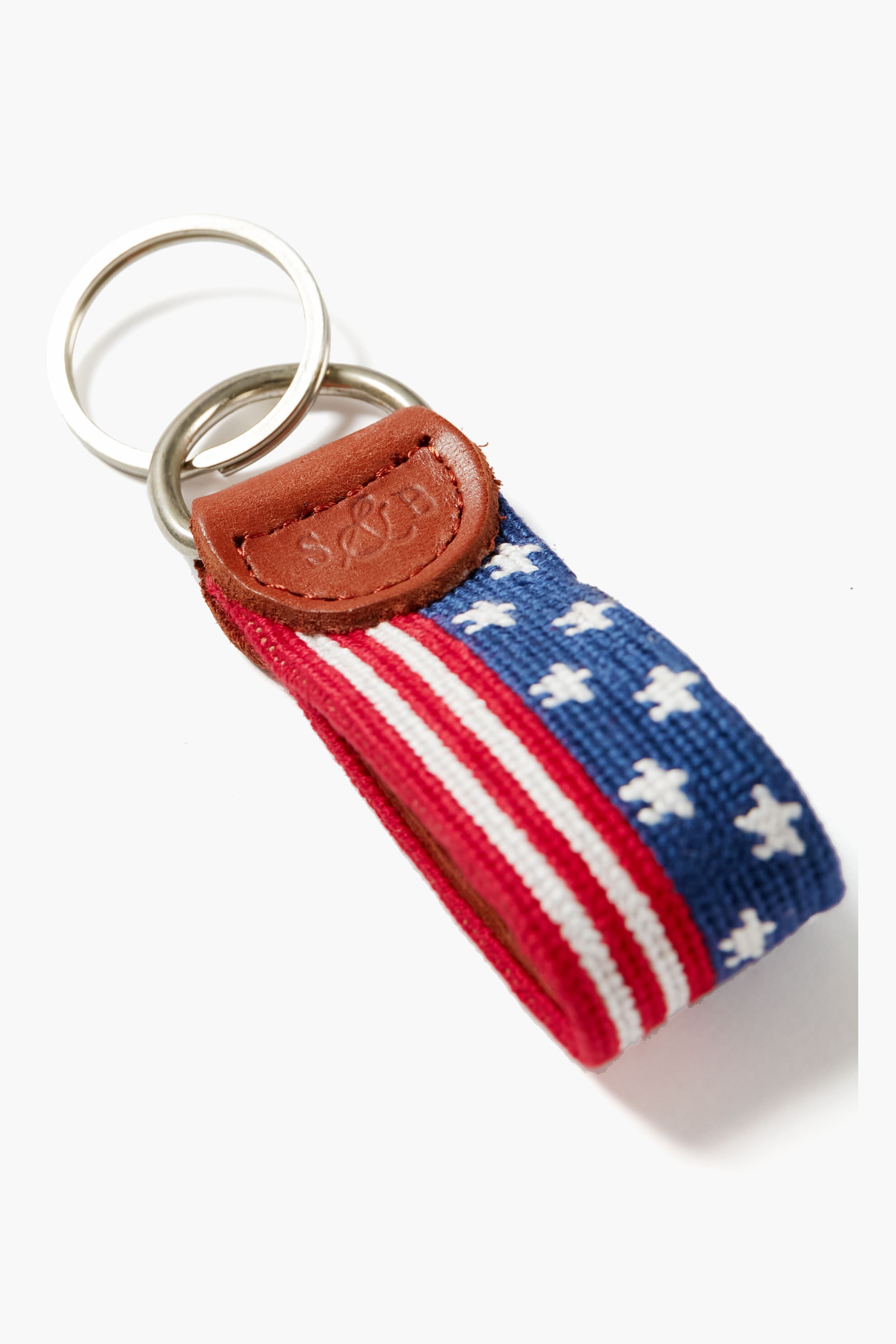 Old Glory Needlepoint Key Fob-Beilave