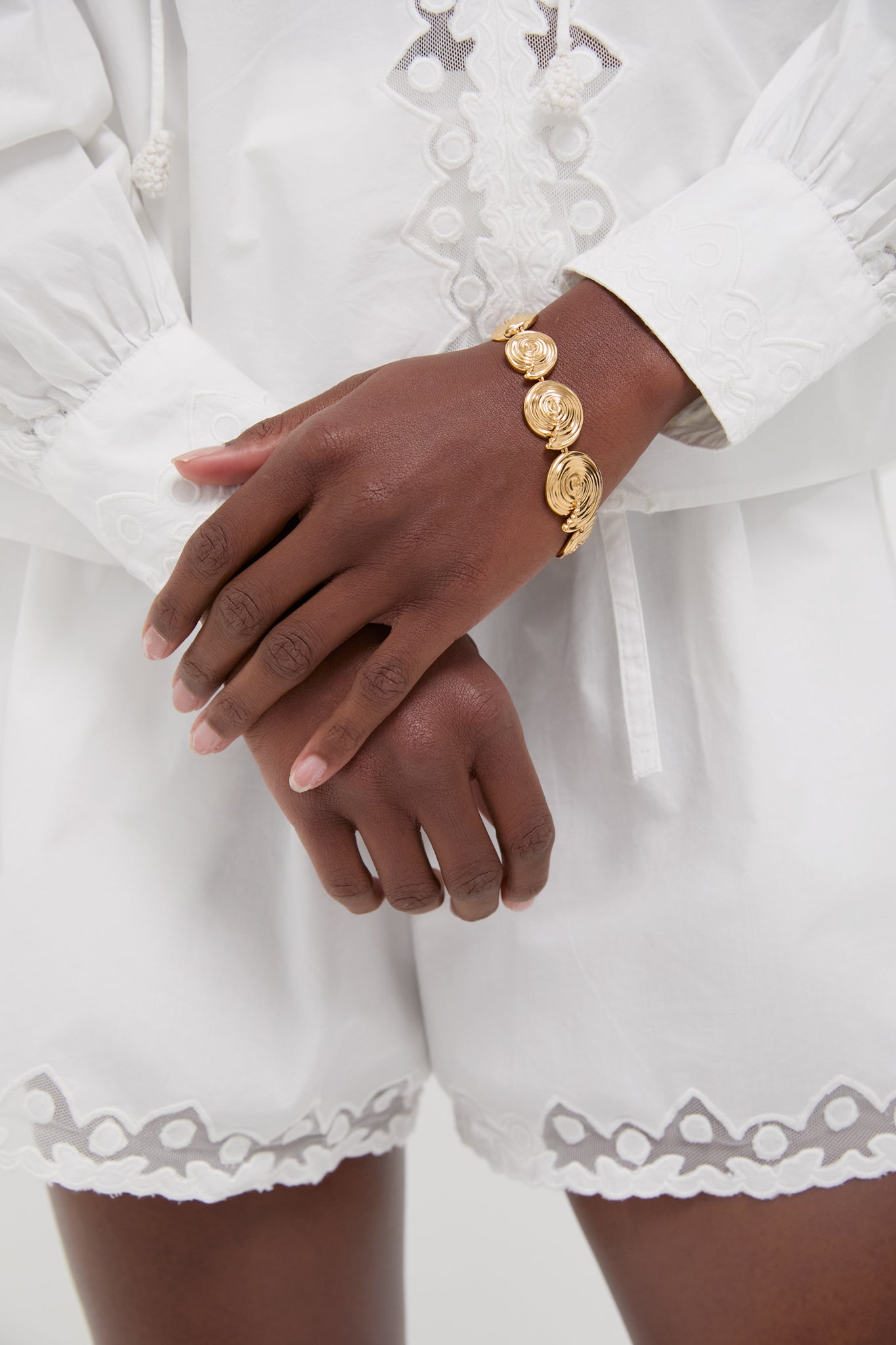 Gold Spiral Statement Chain Bracelet-Beilave